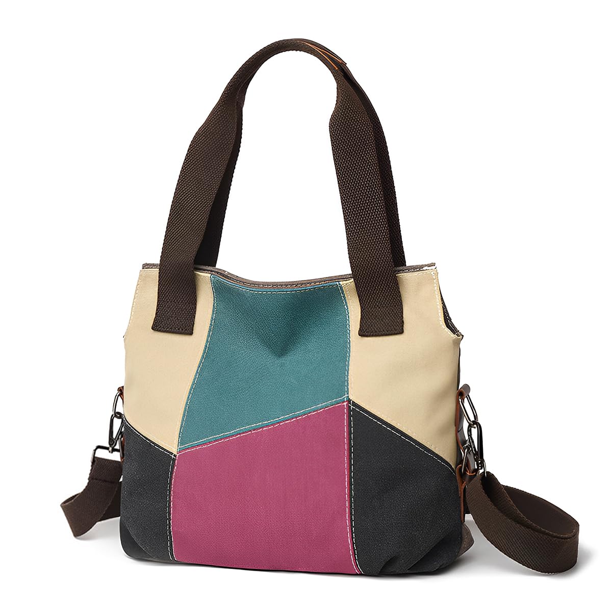 Venzina Women's Canvas Tote Shoulder Bag - Stylish Blue Handbag for Everyday Use, Work, Shopping & Travel Accessories