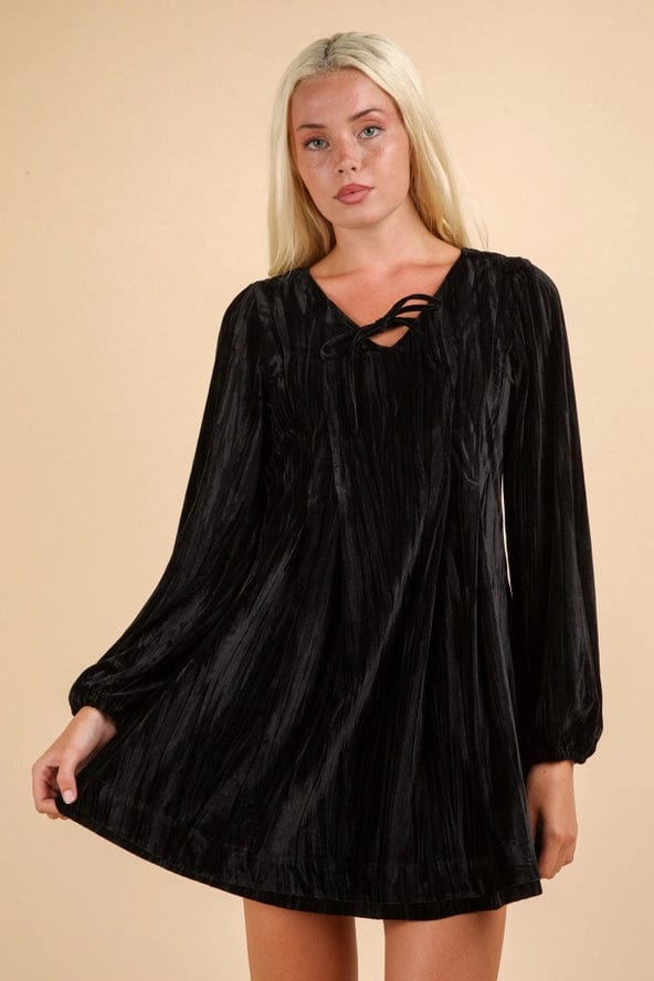 Black Velvet Mini Flare Dress for Women - Elegant Party & Evening Wear - Perfect for Cocktail Parties, Date Nights & Holiday Events