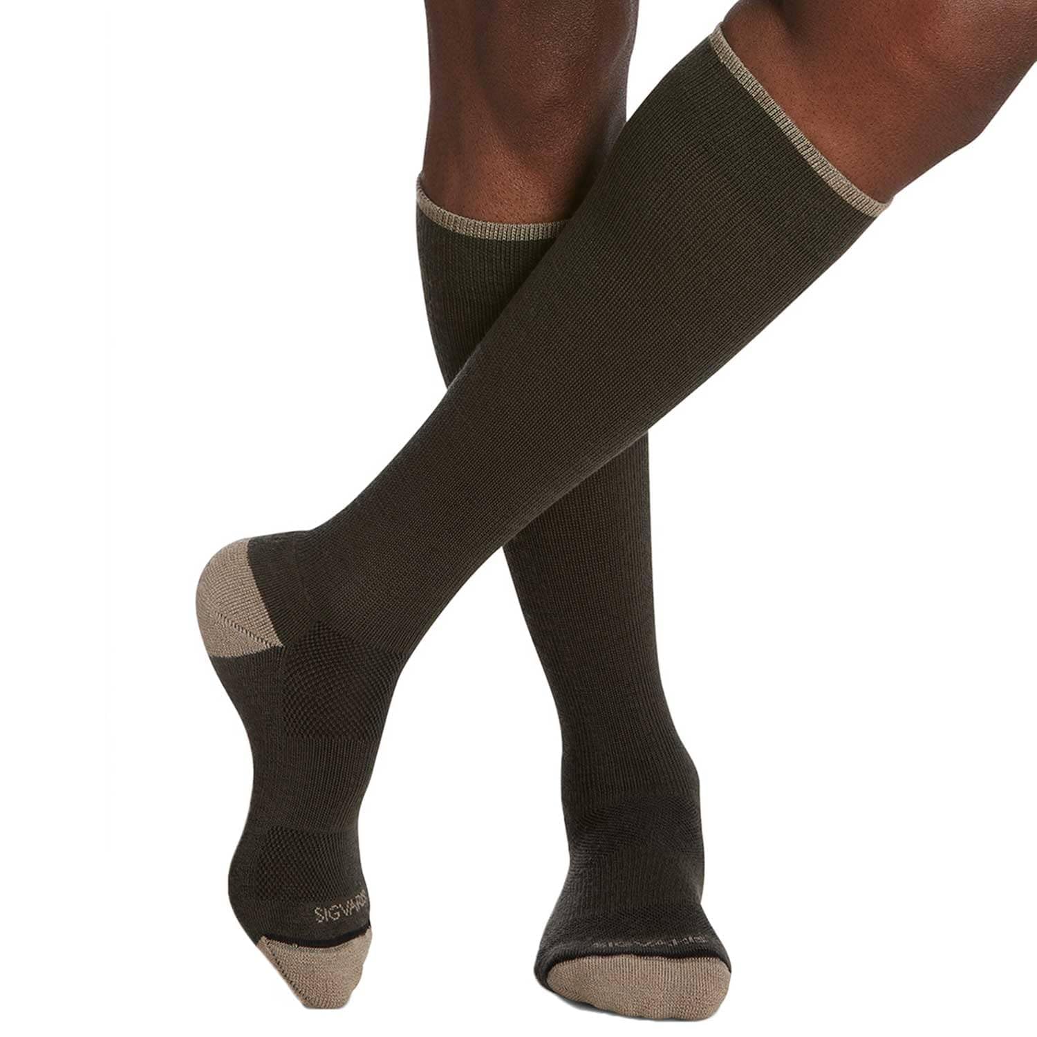 Sigvaris Merino Wool Compression Socks 15-20mmHg for Men & Women - Calf High Outdoor Hiking, Running & Travel Socks - Improve Circulation & Reduce Swelling