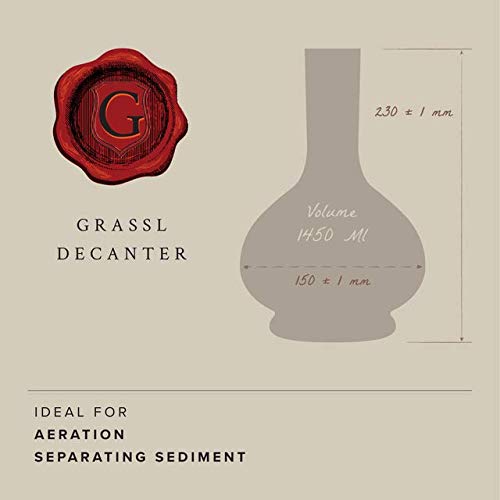 Premium Hand-Blown Crystal Wine Decanter & Water Carafe - Elegant Grassl Decanter for Wine Aeration and Serving - Perfect for Dinner Parties, Gifts, and Home Bar Accessories