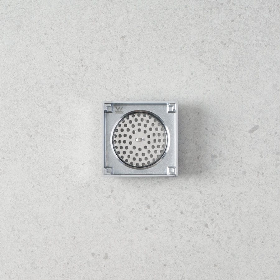 Chrome Tile Insert Floor Waste Drain Cover - Bathroom & Shower Floor Drain Grate for Waterproofing and Easy Cleaning
