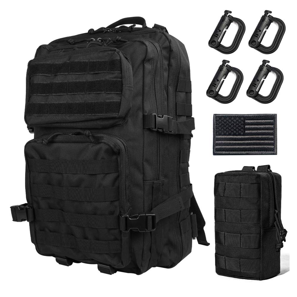 Upgrade Tactical Military Molle Backpack - Waterproof Army Rucksack for Outdoor Hiking, Camping & Survival Gear | Durable Tactical Backpack for Men & Women