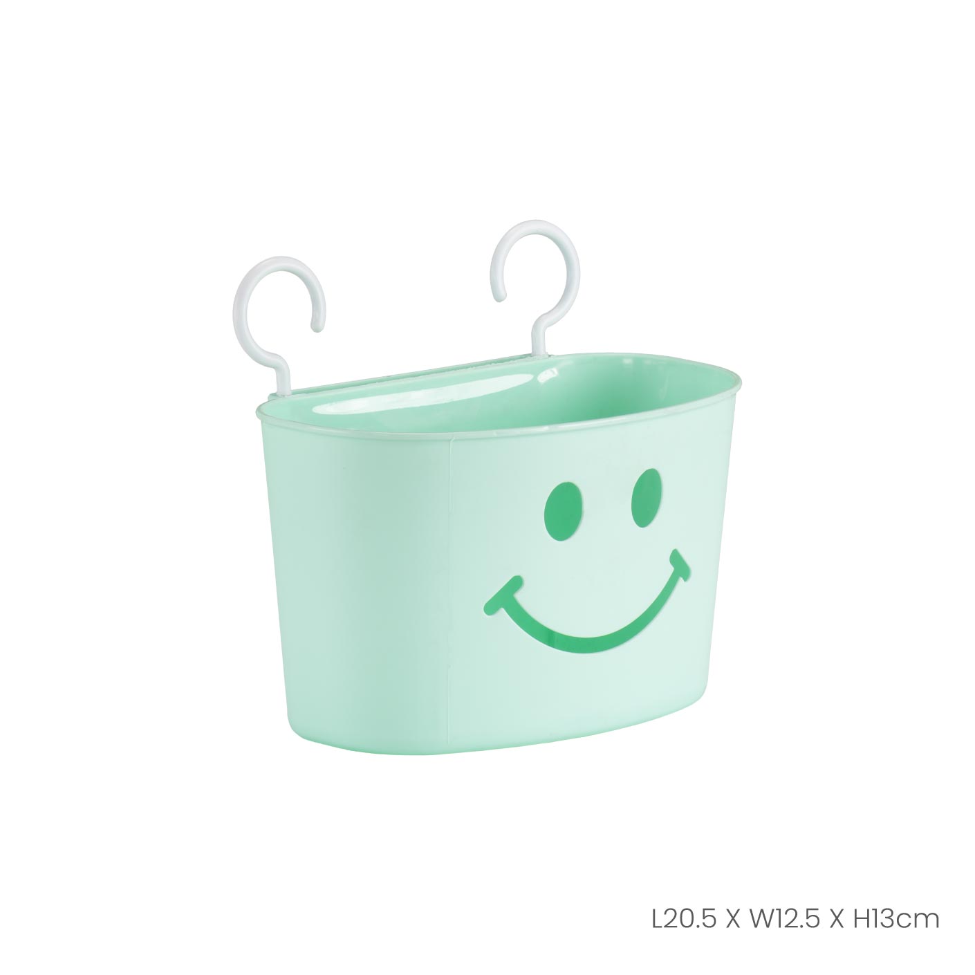 Smiling Face Hook Bucket - Durable Plastic Hanging Storage Bin for Organizing Toys, Laundry, or Bathroom Essentials - Perfect for Kids' Rooms, Playrooms, and Home Organization