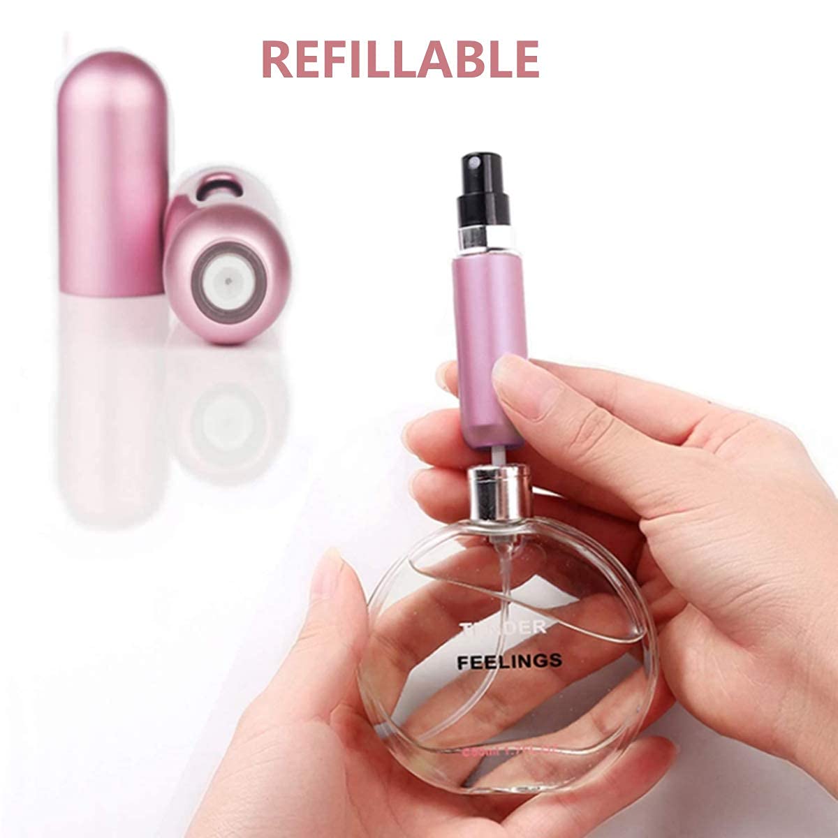 ASZTRIK 3-Pack 5ml Refillable Perfume Spray Bottles - Portable Mini Empty Perfume Atomizer with Scent Pump for Travel, Gym, Purse & On-The-Go (Multicolor) | Leak-Proof Essential Oil Dispenser for Fragrance Lovers