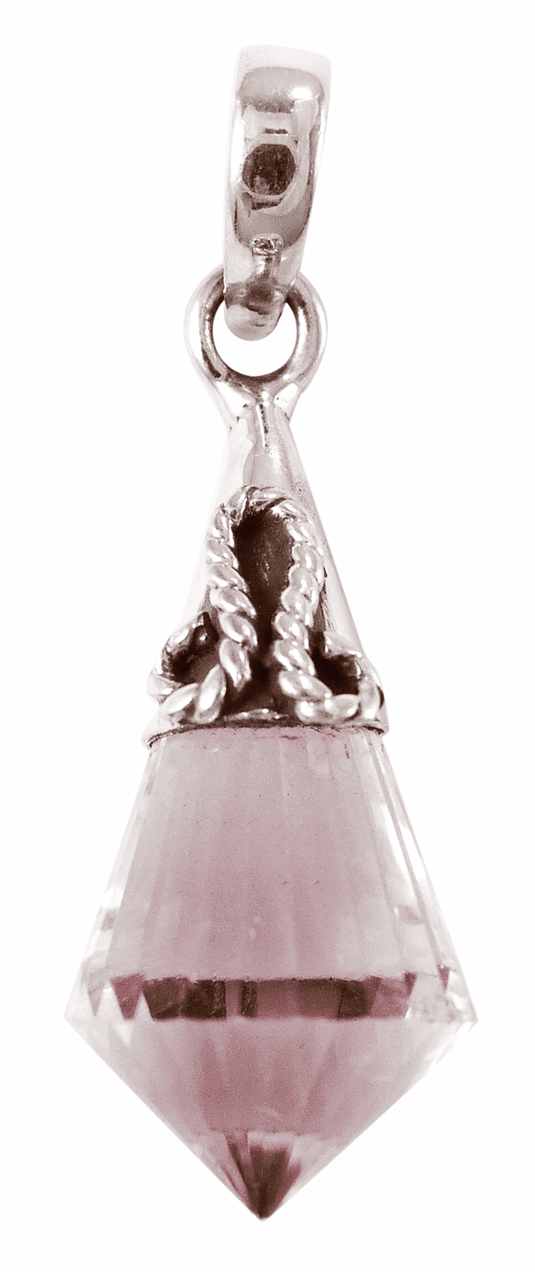 Rose Quartz Crystal Faceted Pendulum - Healing Stone with Sterling Silver Chain - for Meditation, Energy Healing & Spiritual Practices