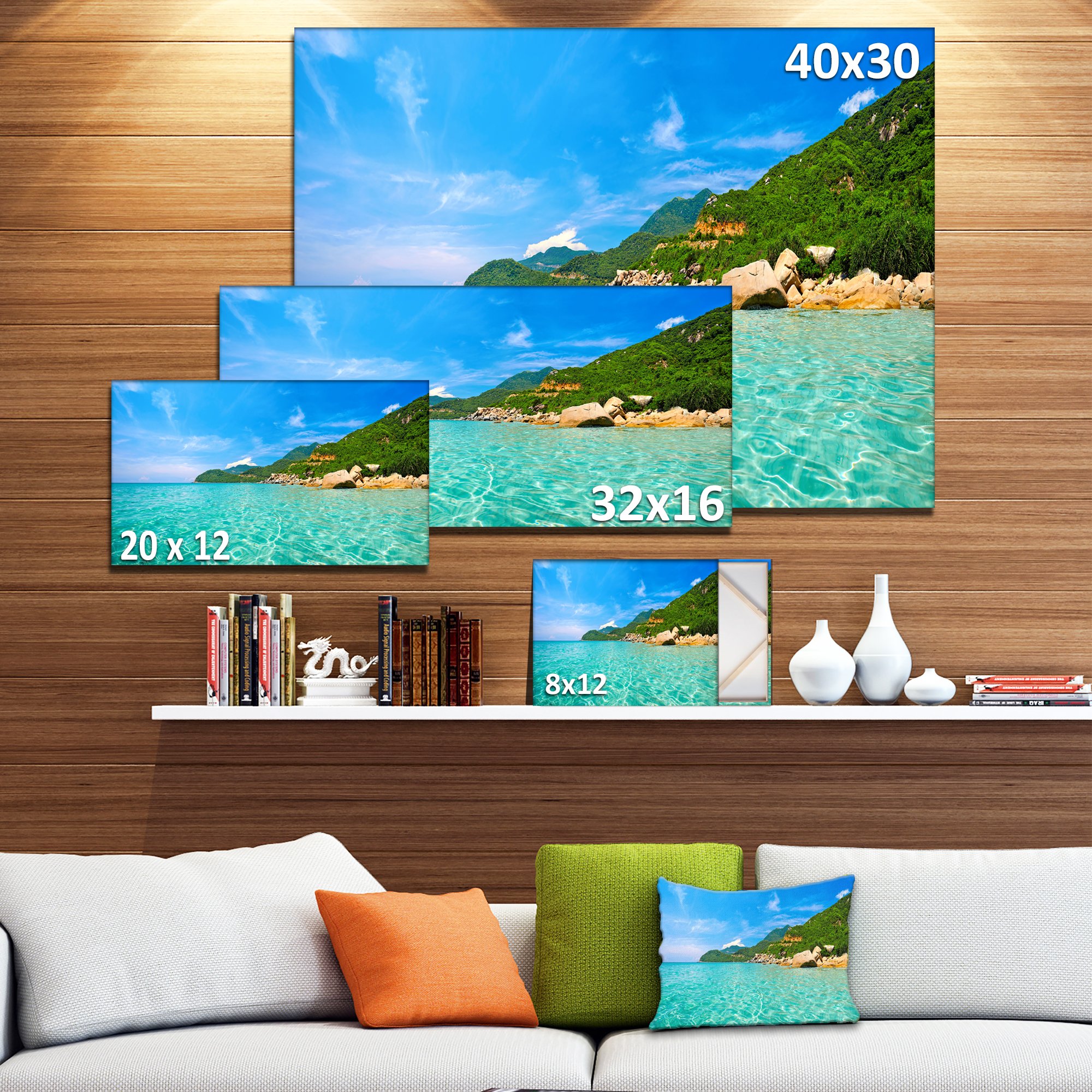Stunning Sky Mountain and Water Landscape Photography Canvas Print - Nature Wall Art for Living Room, Bedroom & Office Decor