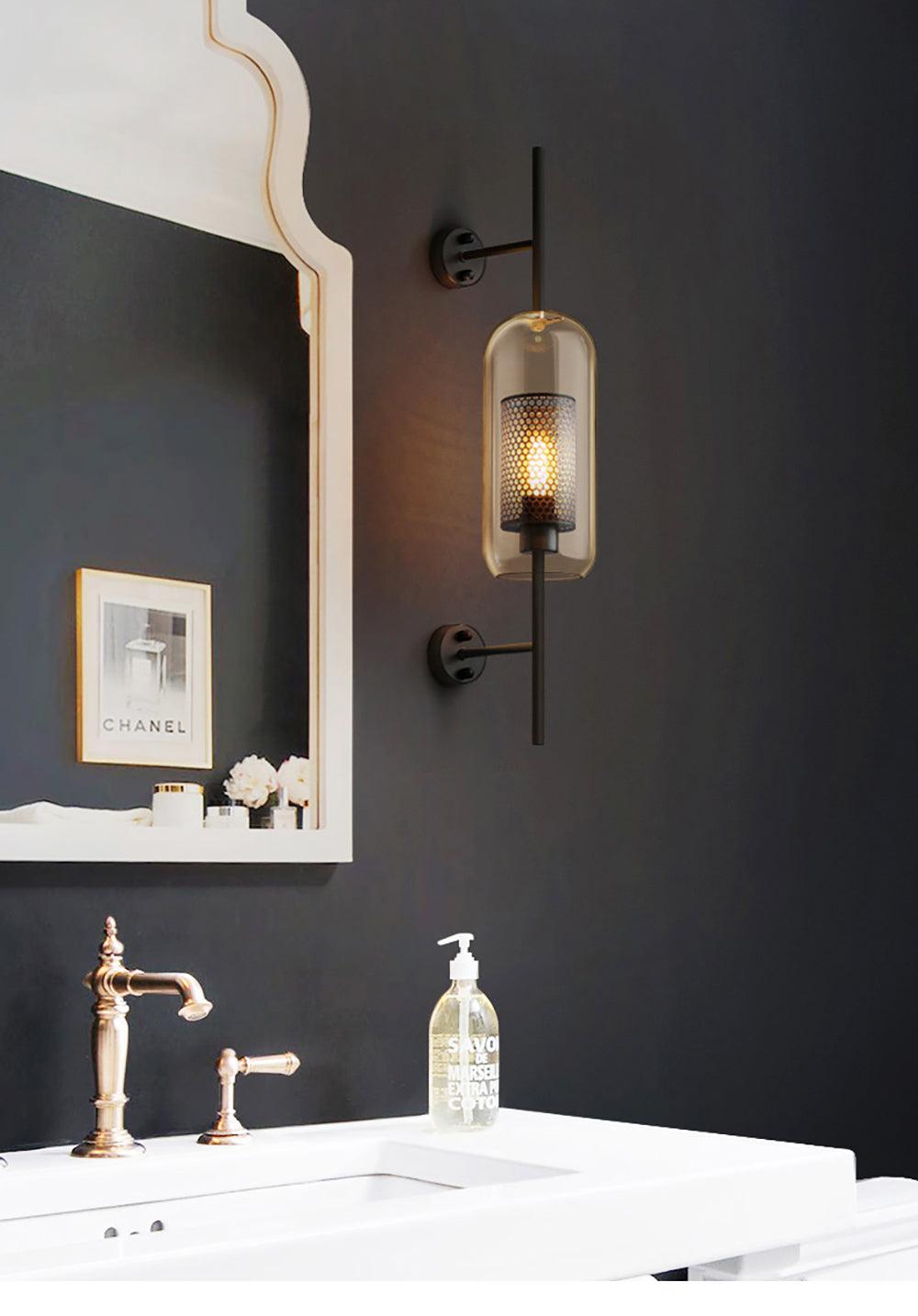 Chiswick Modern Glass Wall Light - Sleek Indoor/Outdoor Sconce for Living Room, Bedroom, Hallway & Patio Lighting