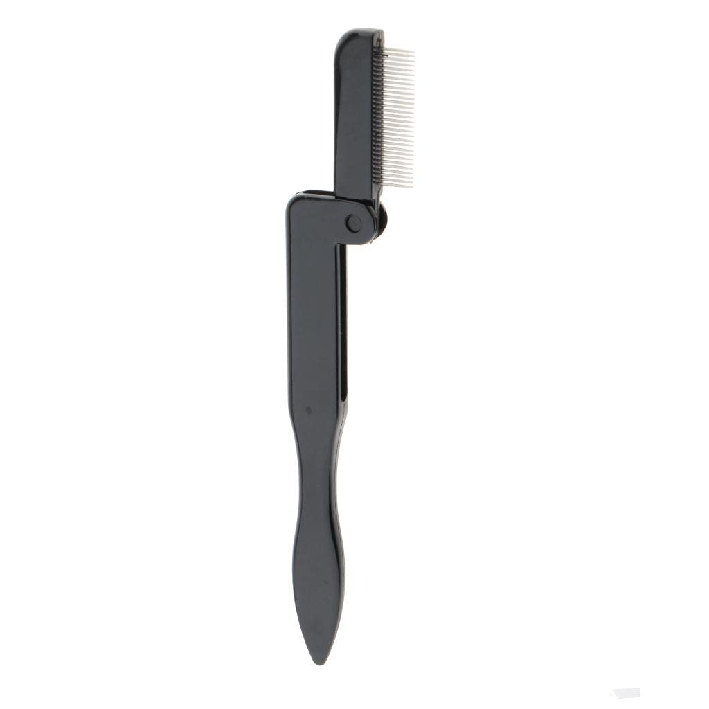 Professional Foldable Eyelash Comb & Eyebrow Brush with Stainless Steel Teeth - Perfect for Makeup Application, Lash Extension, and Eyebrow Grooming at Home or Salon