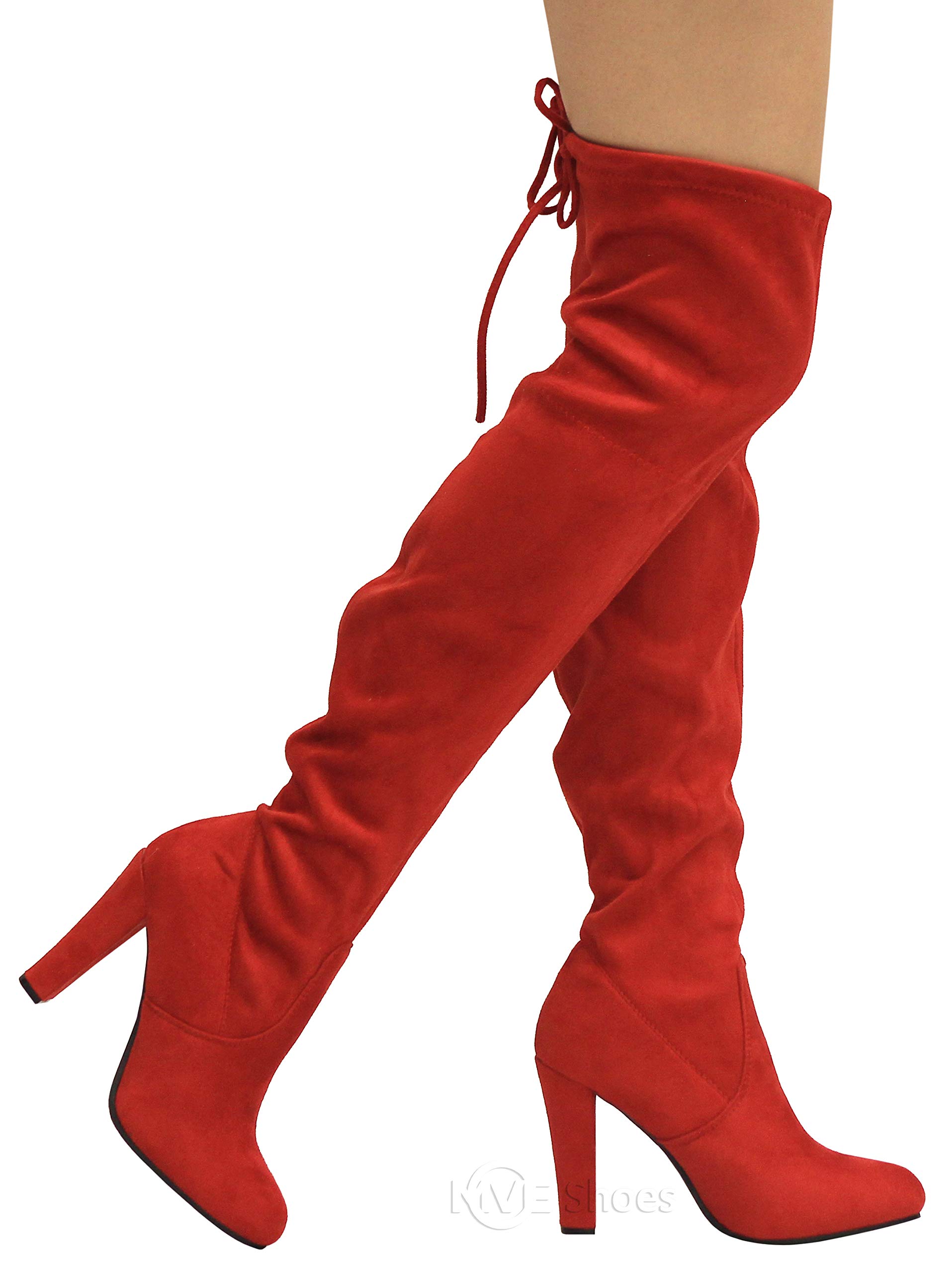 MVE Women's Soda Mid-Calf Dress Boots with Back Laces - Stylish Ankle Boots for Women, Comfortable Casual & Office Wear, Perfect for Fall and Winter Outfits