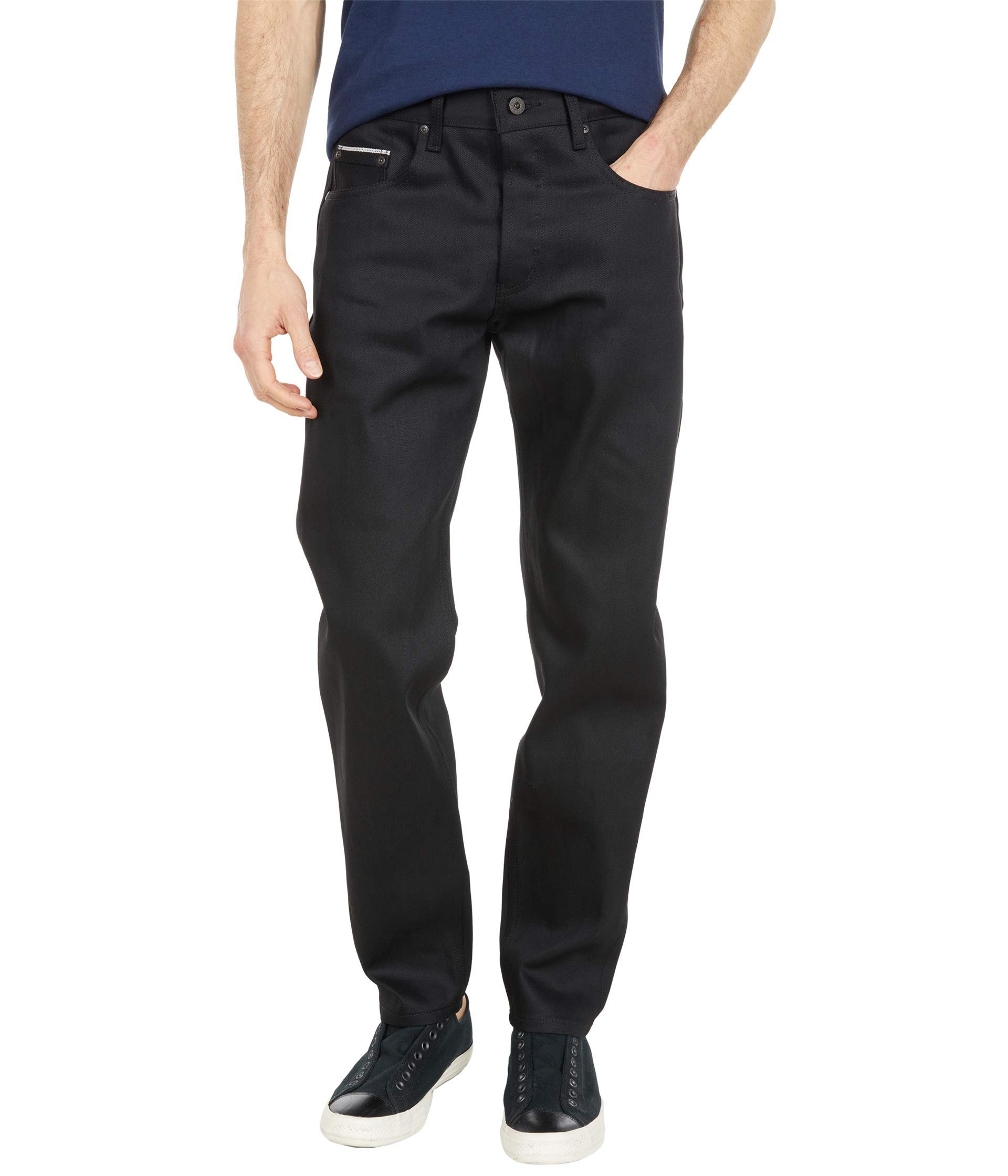 Naked & Famous Denim Men's Easy Guy Relaxed Tapered Fit Jeans - Premium Indigo Selvedge Denim | Comfortable Casual & Workwear Pants for Everyday Style
