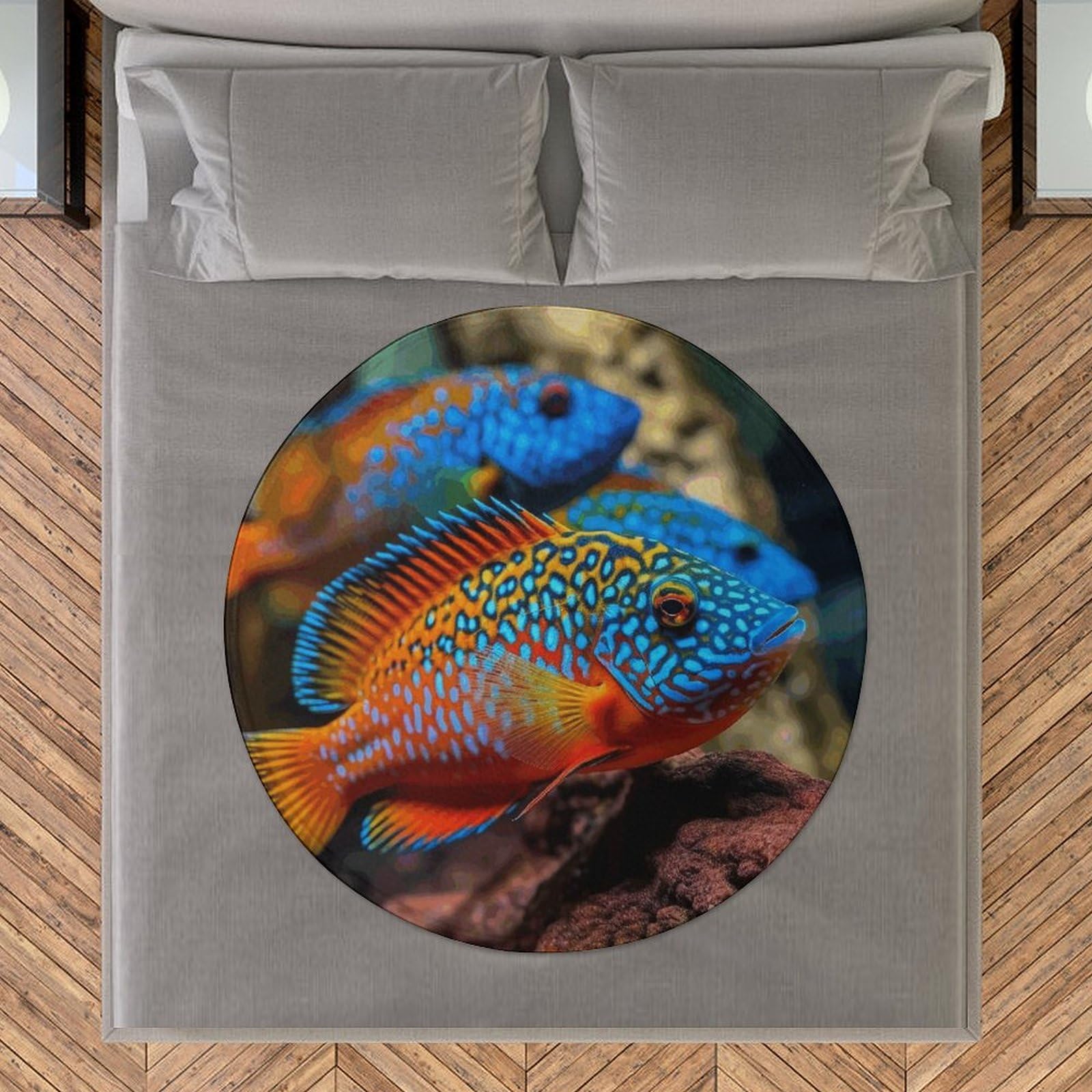 Premium Ultra-Soft Micro Fleece Blanket - Fish Swimming Water Design - Lightweight Flannel Fuzzy Throw - 59