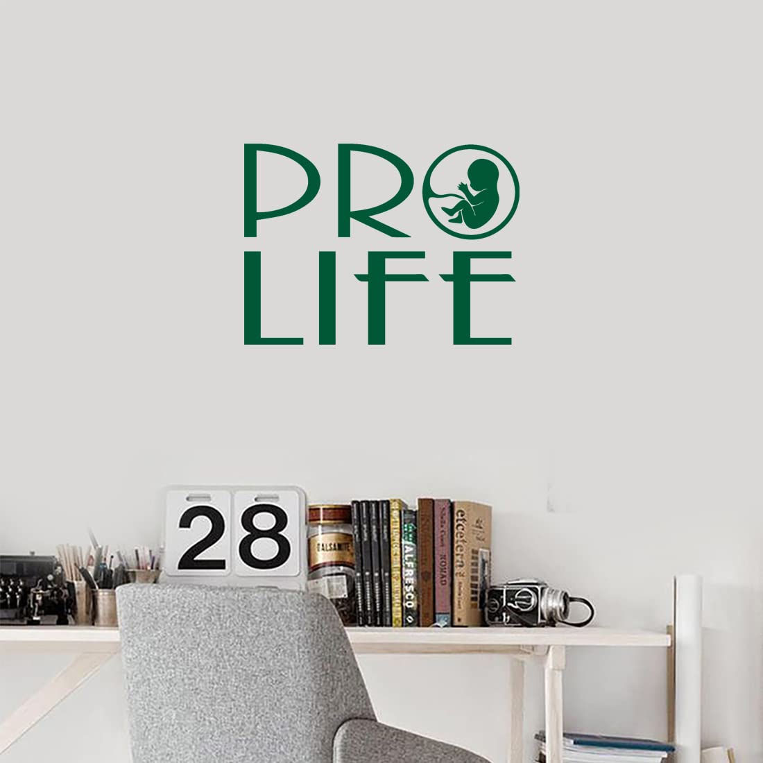 Premium Waterproof Vinyl Decal Stickers (Set of 2) - Baby Pro Life Green Design for Laptop, Phone, Helmet, Car Window, Mug & Wall Decor | Perfect for Nursery, Kids Room & Office Accessories