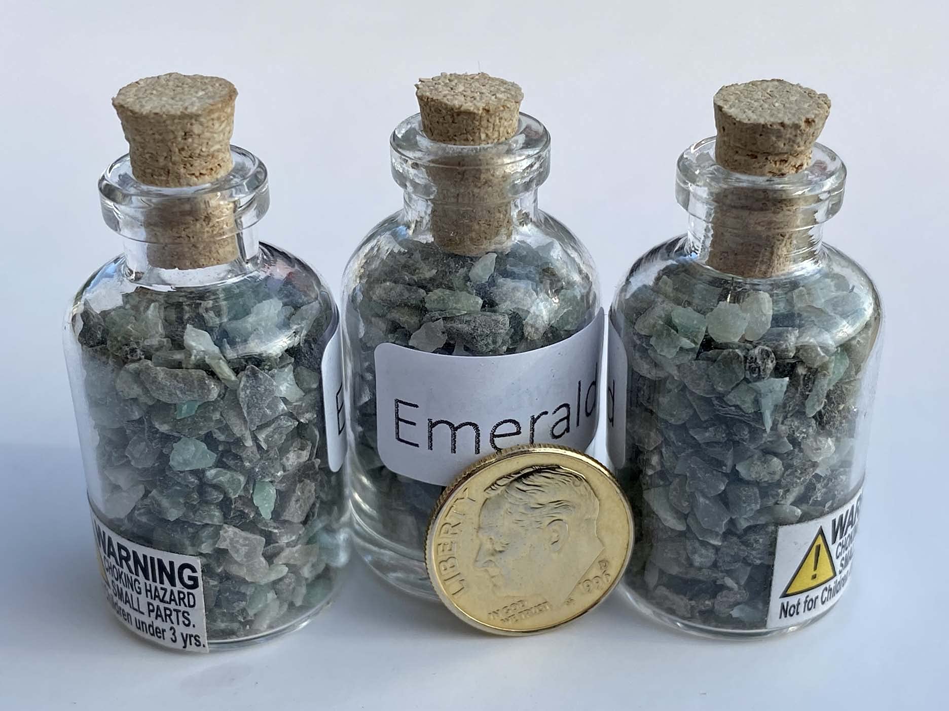 Emerald Crystal Bottles - Mini Gemstone for Jewelry Making & Gifts
