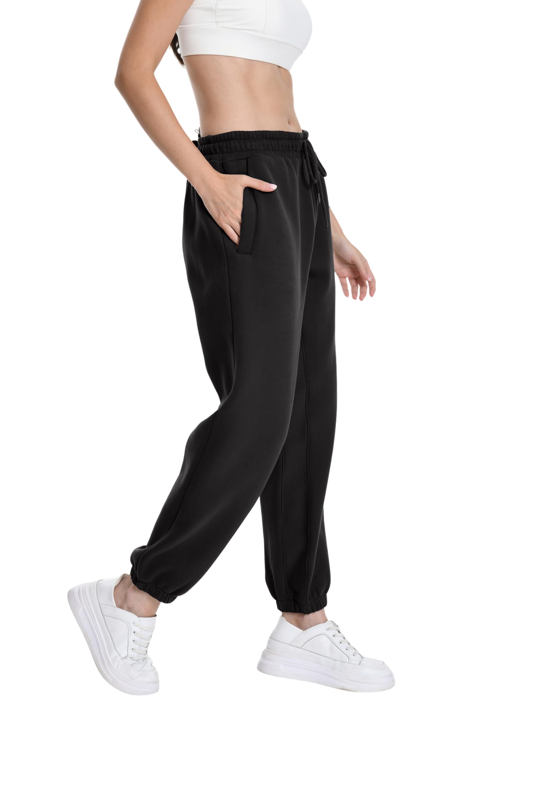 Hatant Men's Fleece Jogger Pants - Soft Unisex Sweatpants with Pockets for Running, Workout & Gym | Comfortable Athletic Track Pants for Casual Wear & Lounge