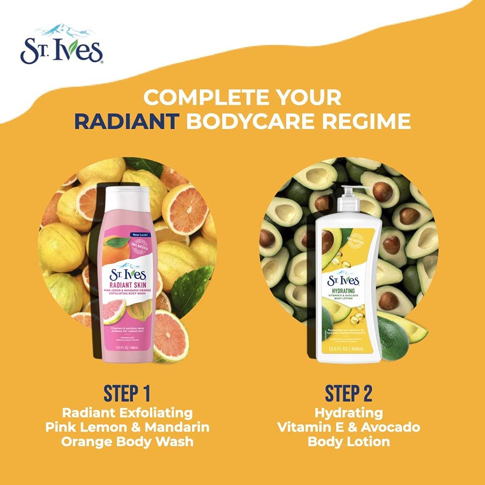 St. Ives Hydrating Body Lotion with Vitamin E & Avocado Oil - 21 oz Moisturizer for Dry Skin - Perfect for Daily Use & Post-Shower Hydration