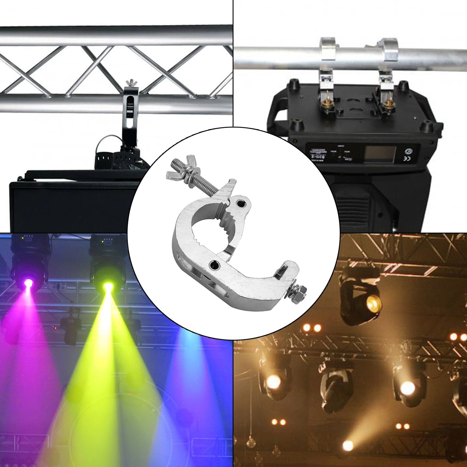 1/2/5Pcs Heavy Duty Stage Light Truss Clamps for 35-52mm OD Pipe - Compatible with Moving Head & PAR Lights - Perfect for DJ Shows, Concert Lighting & Stage Rigging