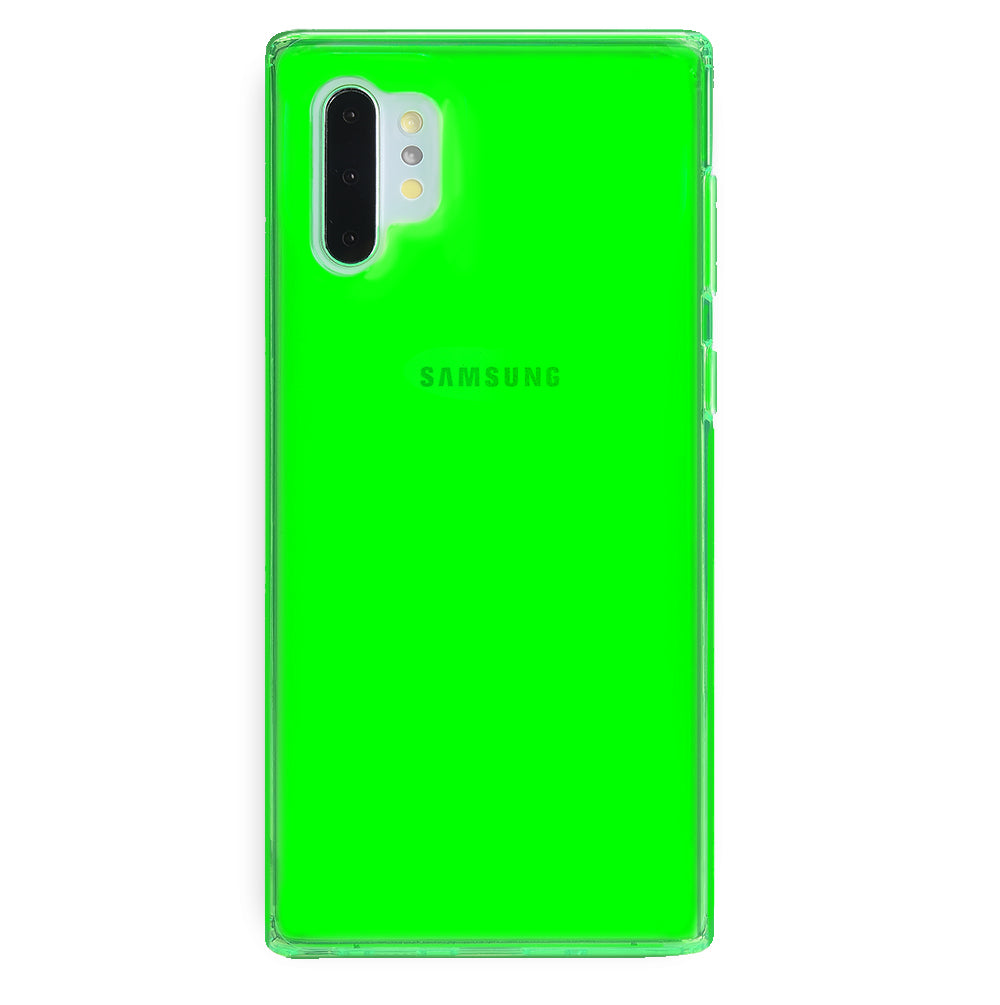 Neon Green Clear Samsung Phone Case - Slim Protective Cover for Galaxy S21/S20/Note 20 - Shockproof & Scratch-Resistant for Everyday Use