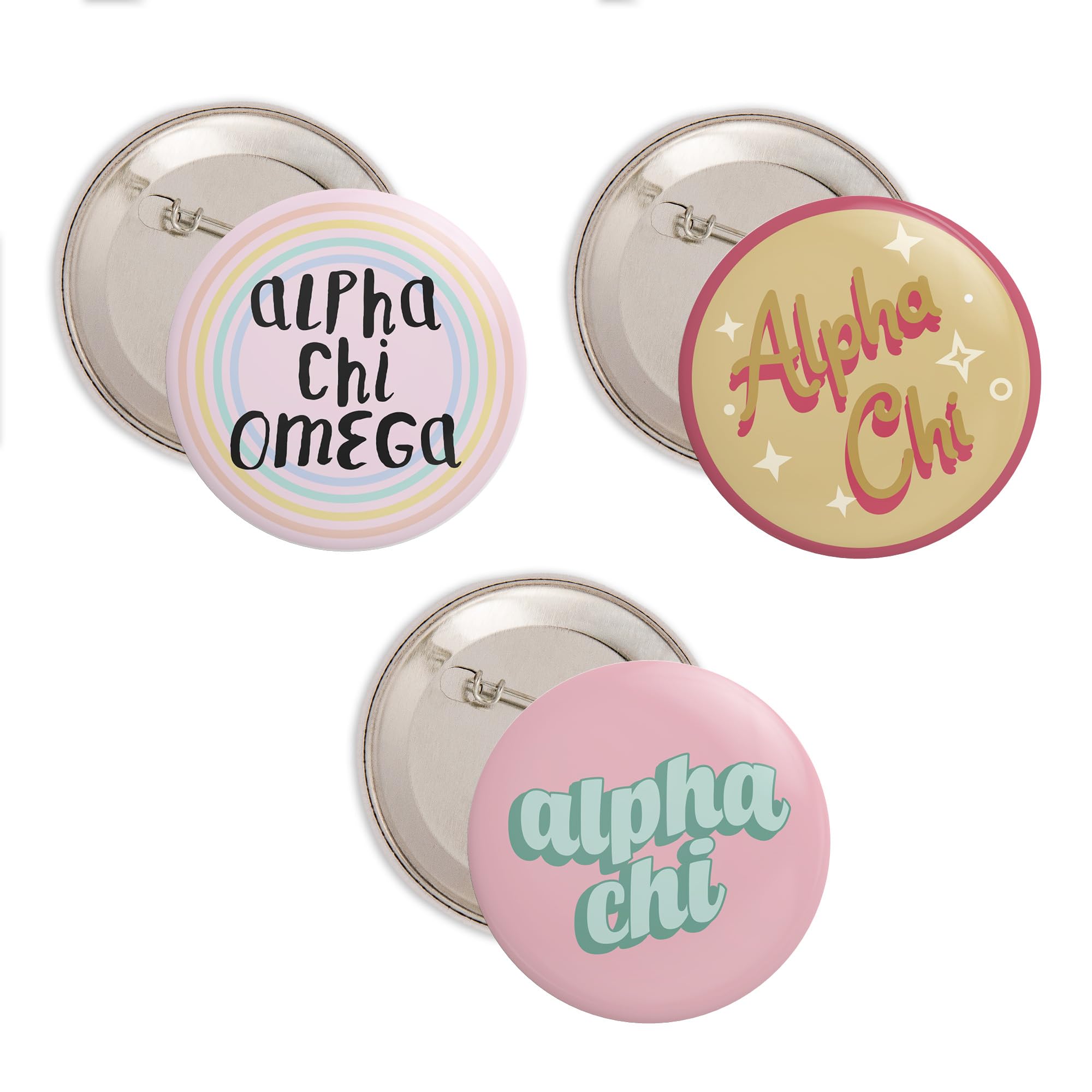 AXO Sorority Pin Set - 3 Piece Desert Cactus Alpha Chi Omega Badge Collection (2.25-inch) - Cute Sorority Accessories for Backpacks, Jackets & Greek Life Events