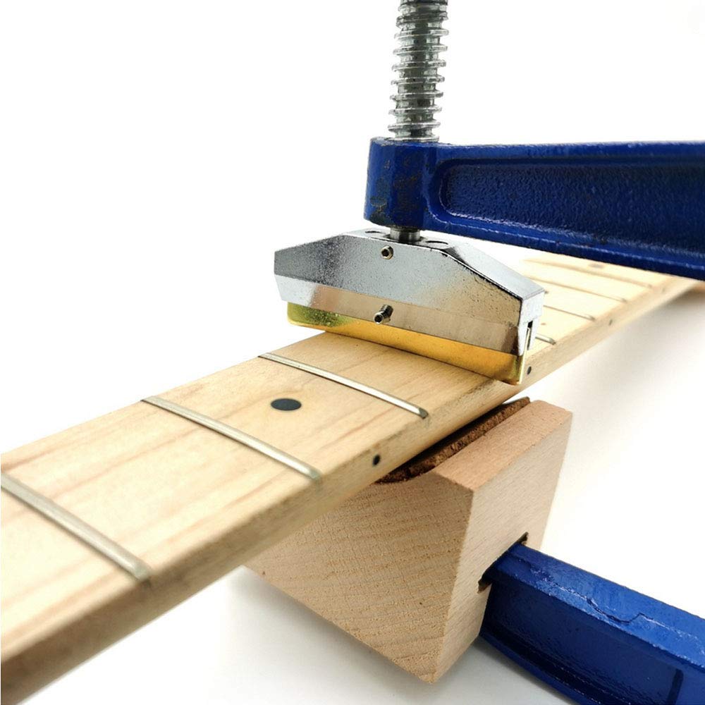 Professional Guitar Bass Fingerboard Fret Press Tool Kit with 2 Wooden Soundhole Cauls & Hex Wrench - Perfect for Luthiers, Guitar Repair & Maintenance