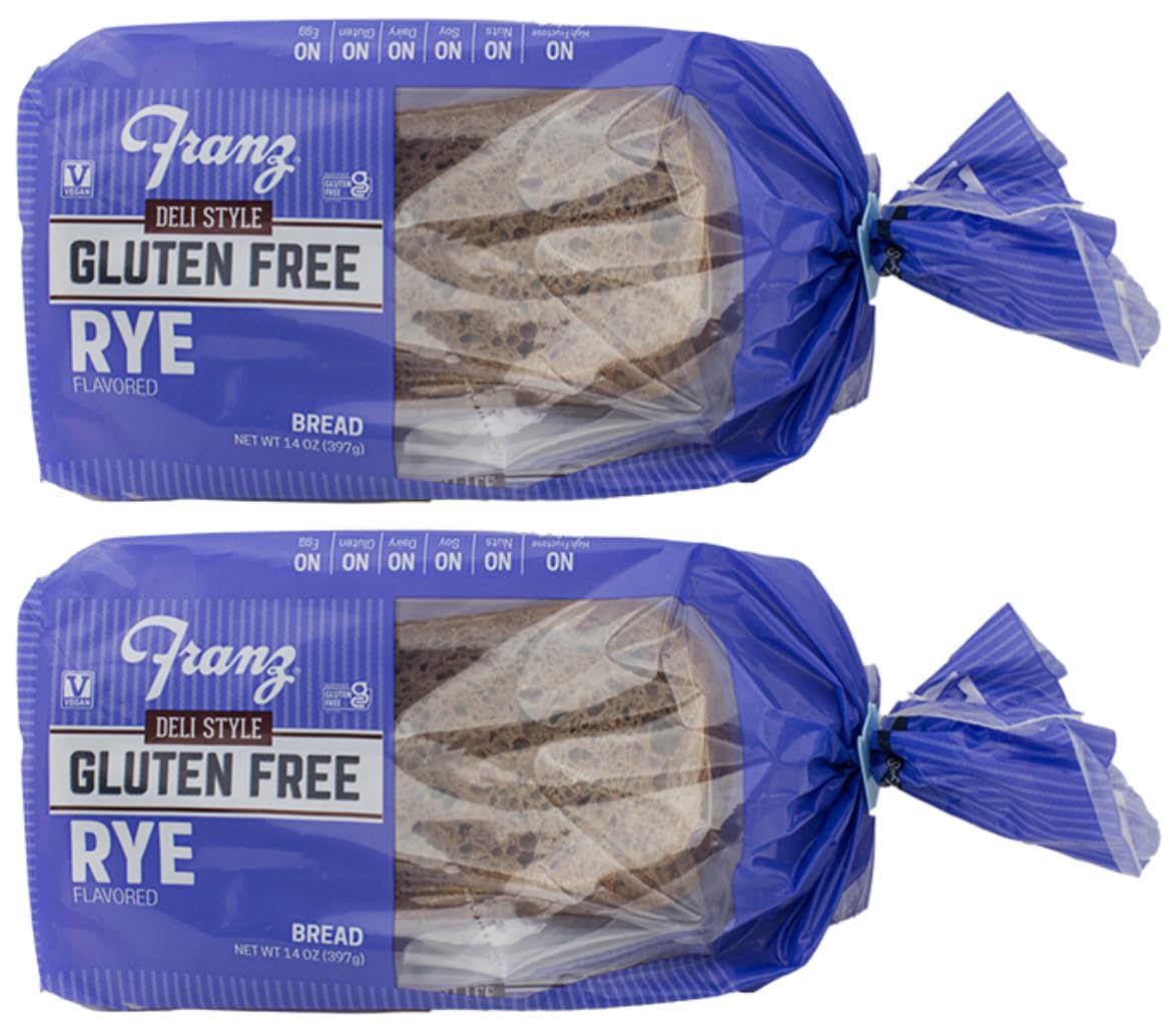 Franz Bakery Gluten Free Deli Style Rye Bread - 2 Pack (2 x 14oz) | Low Carb, Keto Friendly | Perfect for Sandwiches, Toast & Healthy Snacks