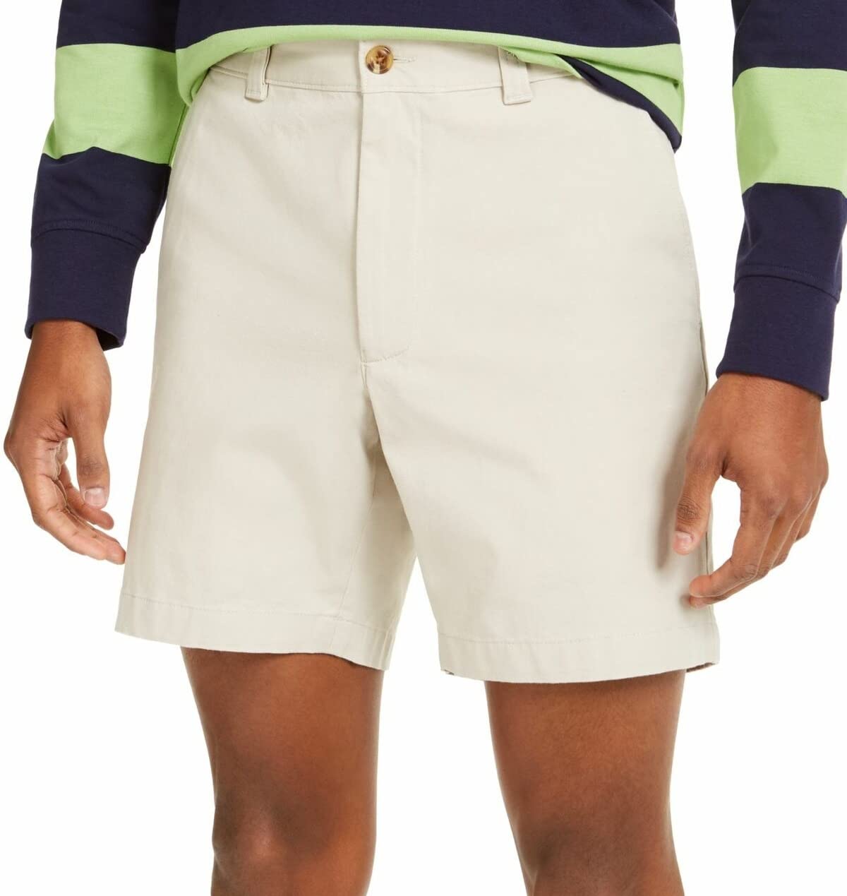 Clubroom Men's Beige Classic Fit Stretch Shorts - Size 44 Waist - Comfortable Casual Summer Shorts for Outdoor Activities, Travel & Lounge Wear