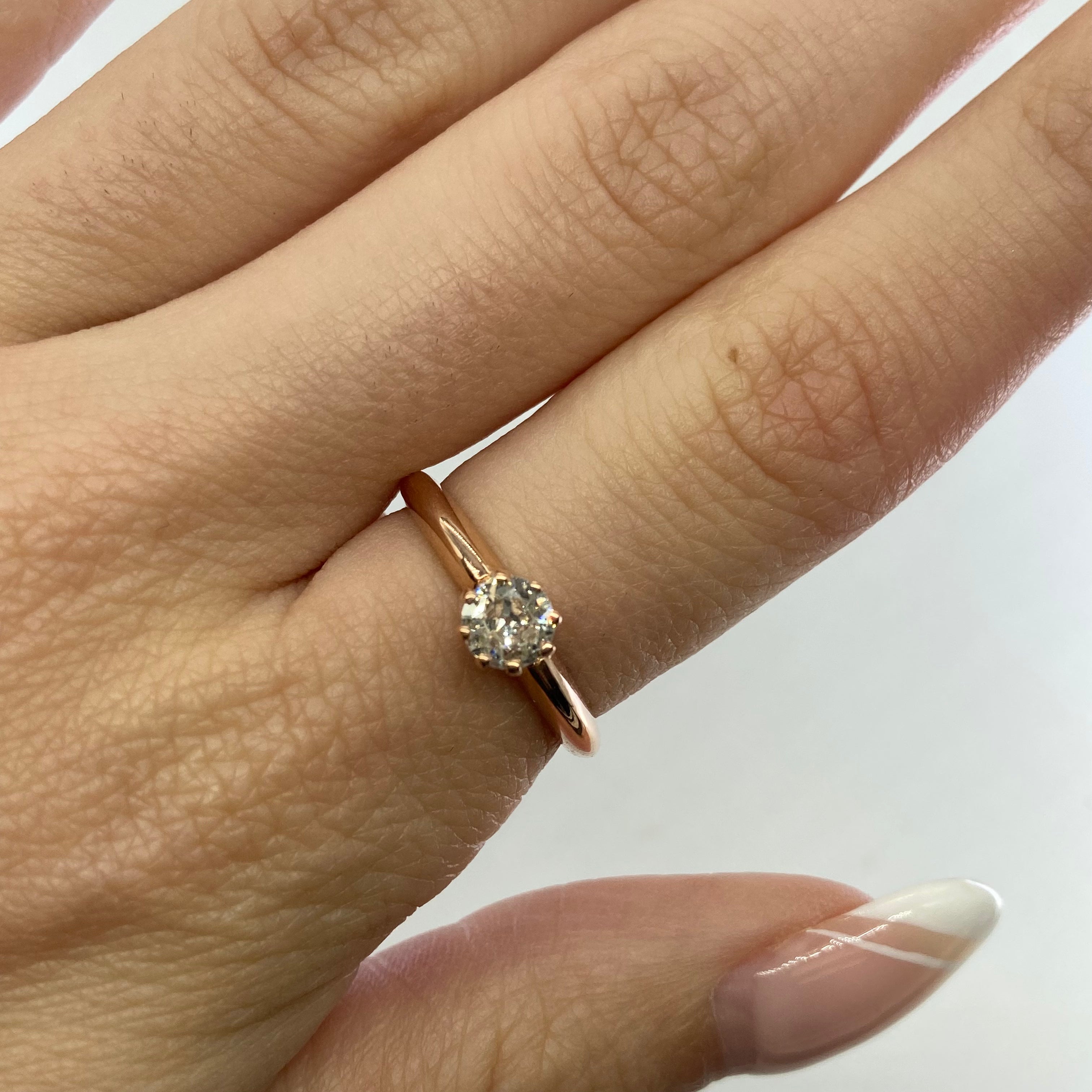 0.35ct Old European Cut Diamond Engagement Ring - 8 Prong Solitaire Setting | Size 6.25 | Perfect for Proposals, Anniversaries & Romantic Occasions