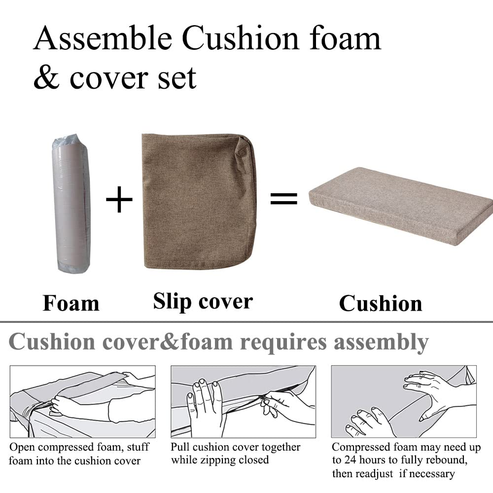 Non-Slip Bench Cushion for Kitchen, Dining Chairs & Bay Window Seats - 59