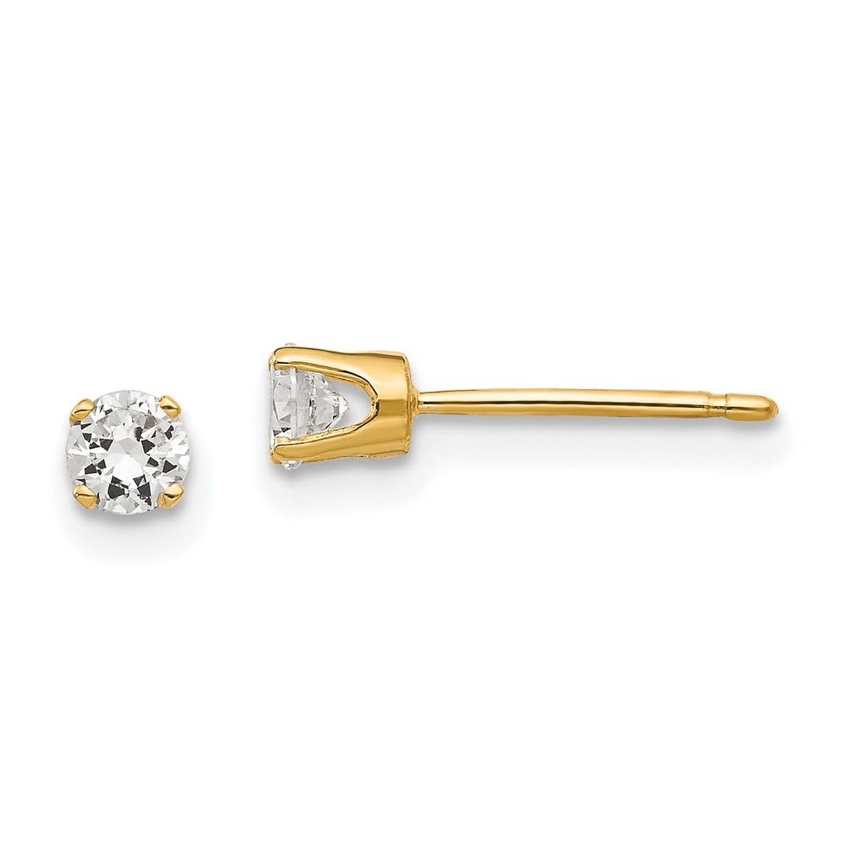 14K Gold CZ Cubic Zirconia Stud Earrings for Women - Simulated Diamond Earrings in White Gold & Yellow Gold | Perfect for Weddings, Parties & Everyday Elegance