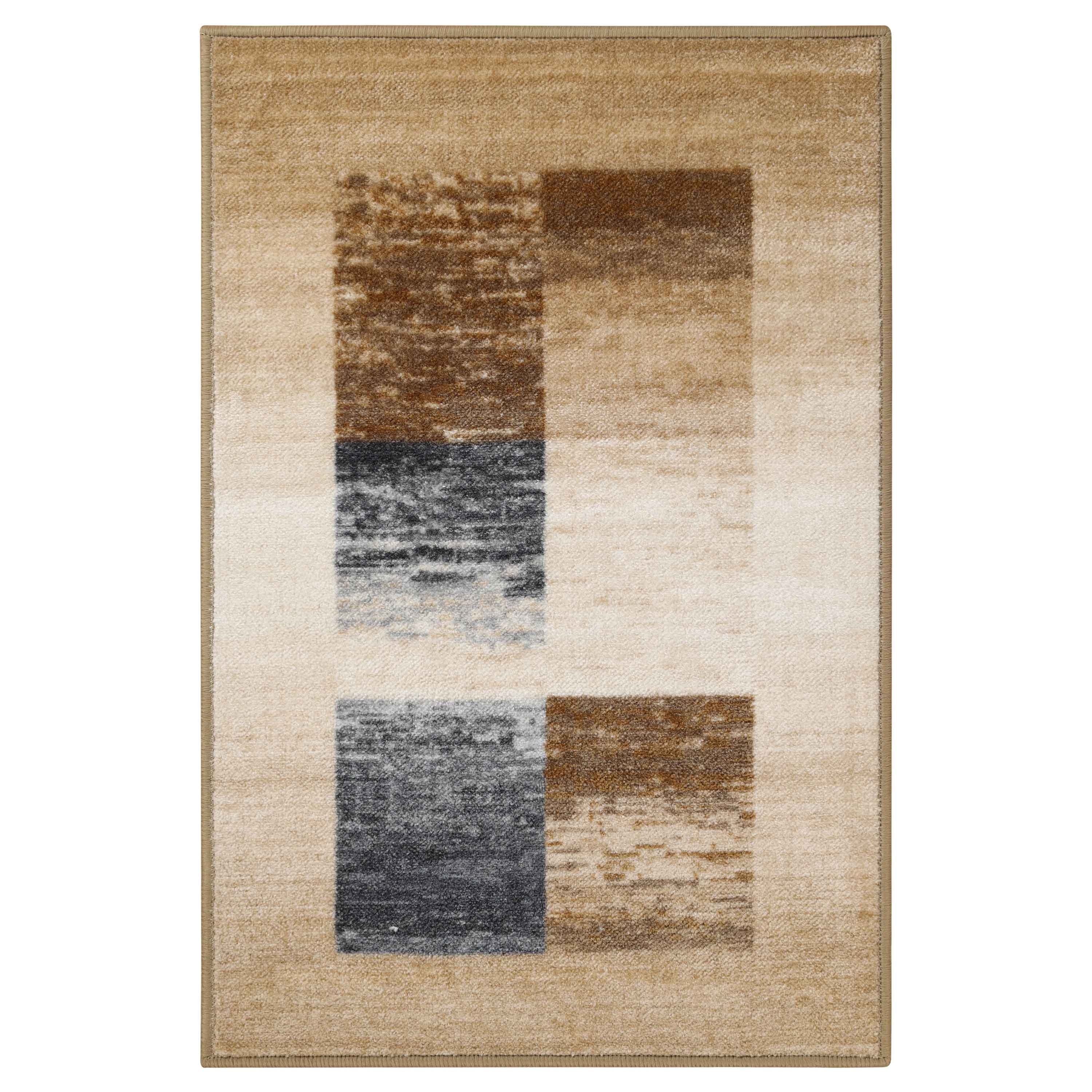 Lockwood Color Block Non-Slip Washable Indoor Area Rug or Runner - Perfect for Living Room, Bedroom, Entryway & High Traffic Areas