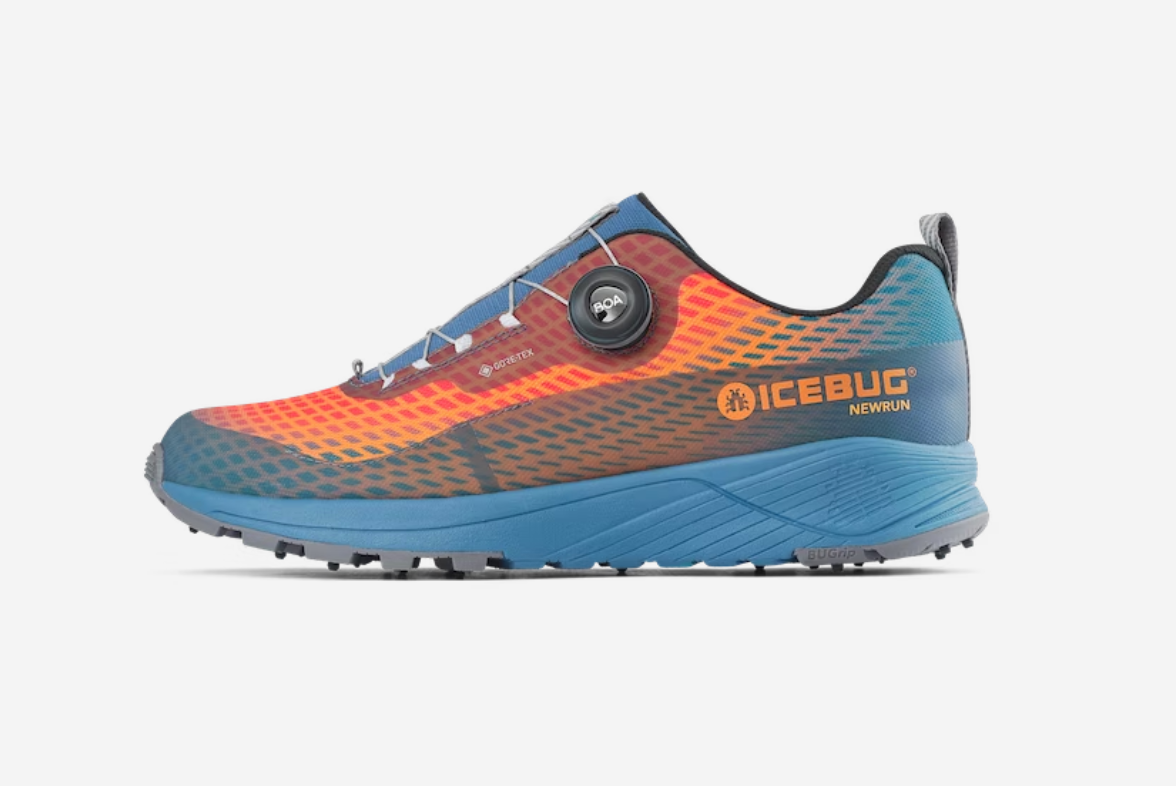 Men's NEWRUN BUGrip GTX Hiking Shoes - Waterproof Trail Running Shoes for Men (Mist Blue/Fire Orange) - Perfect for Outdoor Adventures, Hiking & Trail Running