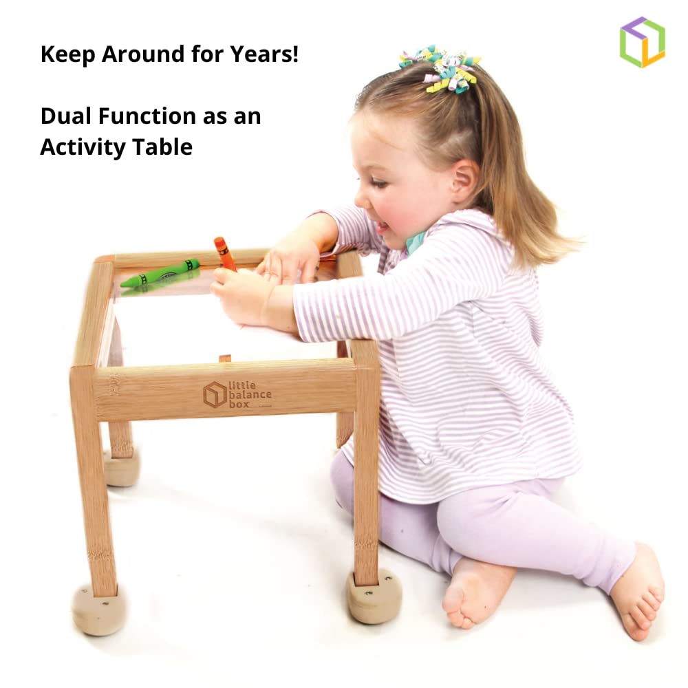 Montessori Push Pull Walker & Activity Table - Adjustable No Wheels Baby Walker with Safe Spring Feet, Eco-Friendly PT-Designed Sit-to-Stand Learning Toy for Toddlers 1-3 Years - Perfect for Early Walking Practice & Playroom Activities