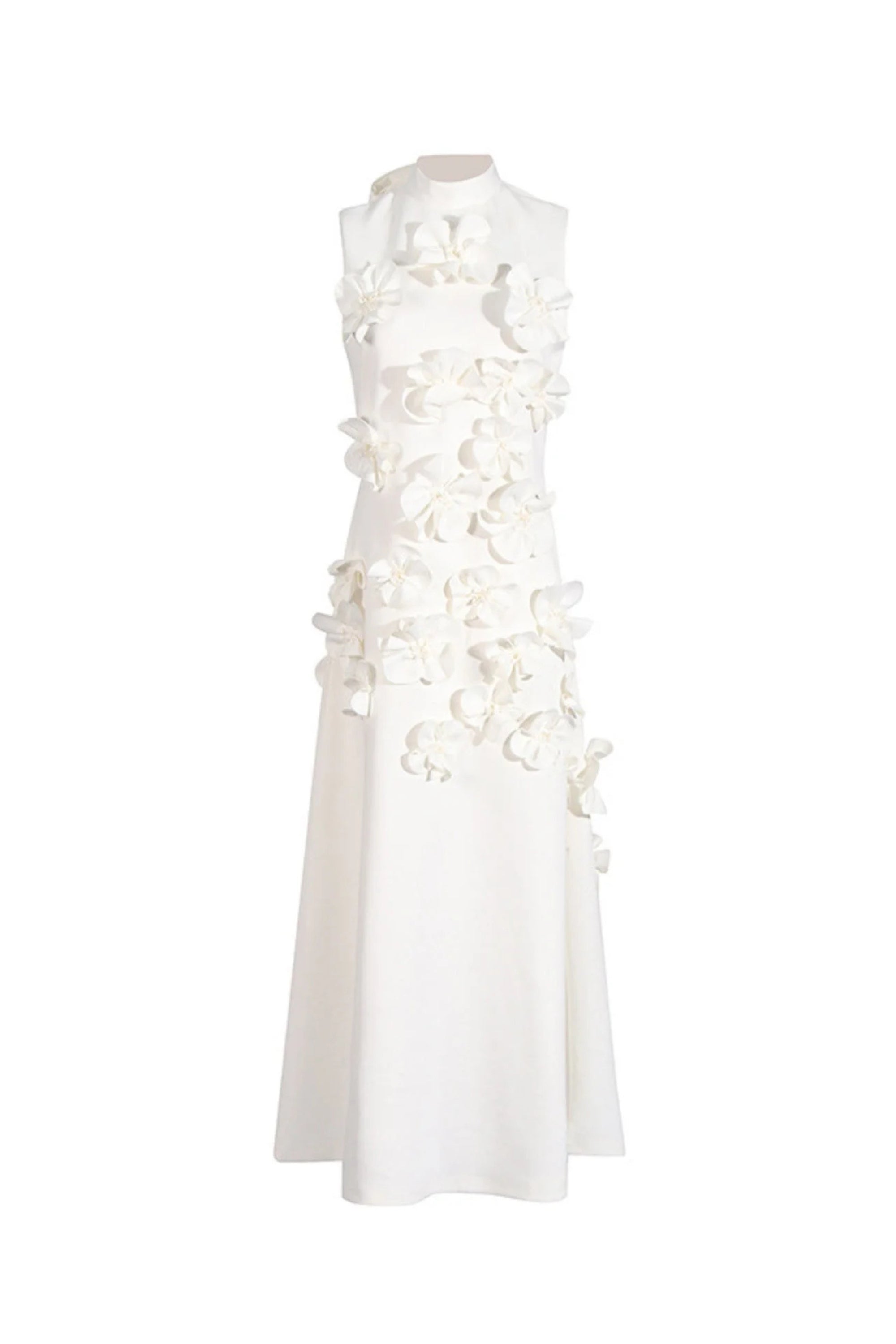 Elegant White Floral Embroidered Maxi Dress for Women - Perfect for Summer Weddings, Beach Vacations & Evening Parties