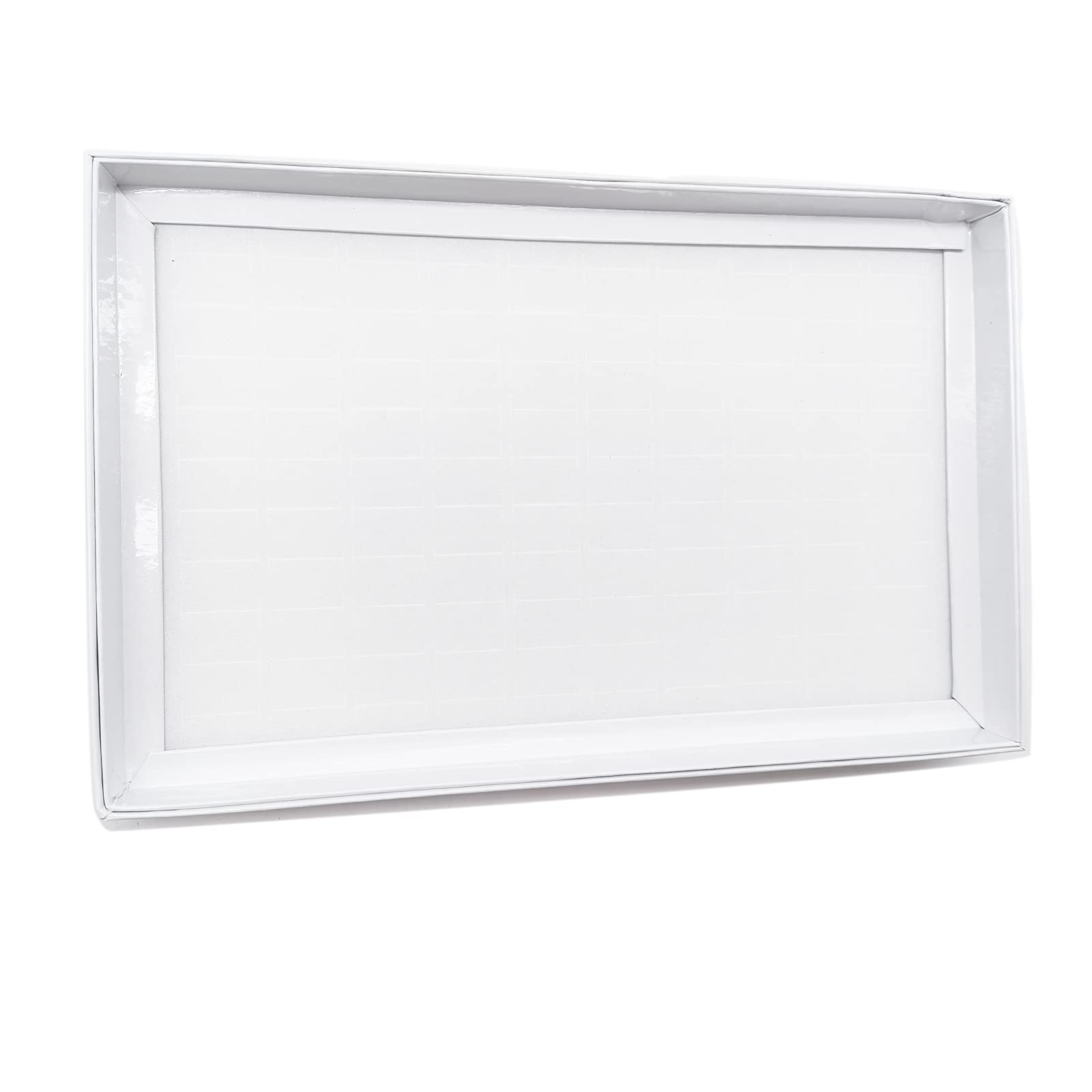 ZLY 100 Slot Velvet Jewelry Ring Display Tray - White Jewelry Storage Box Case for Rings, Earrings & Necklaces - Perfect for Jewelry Stores, Boutiques & Home Organization
