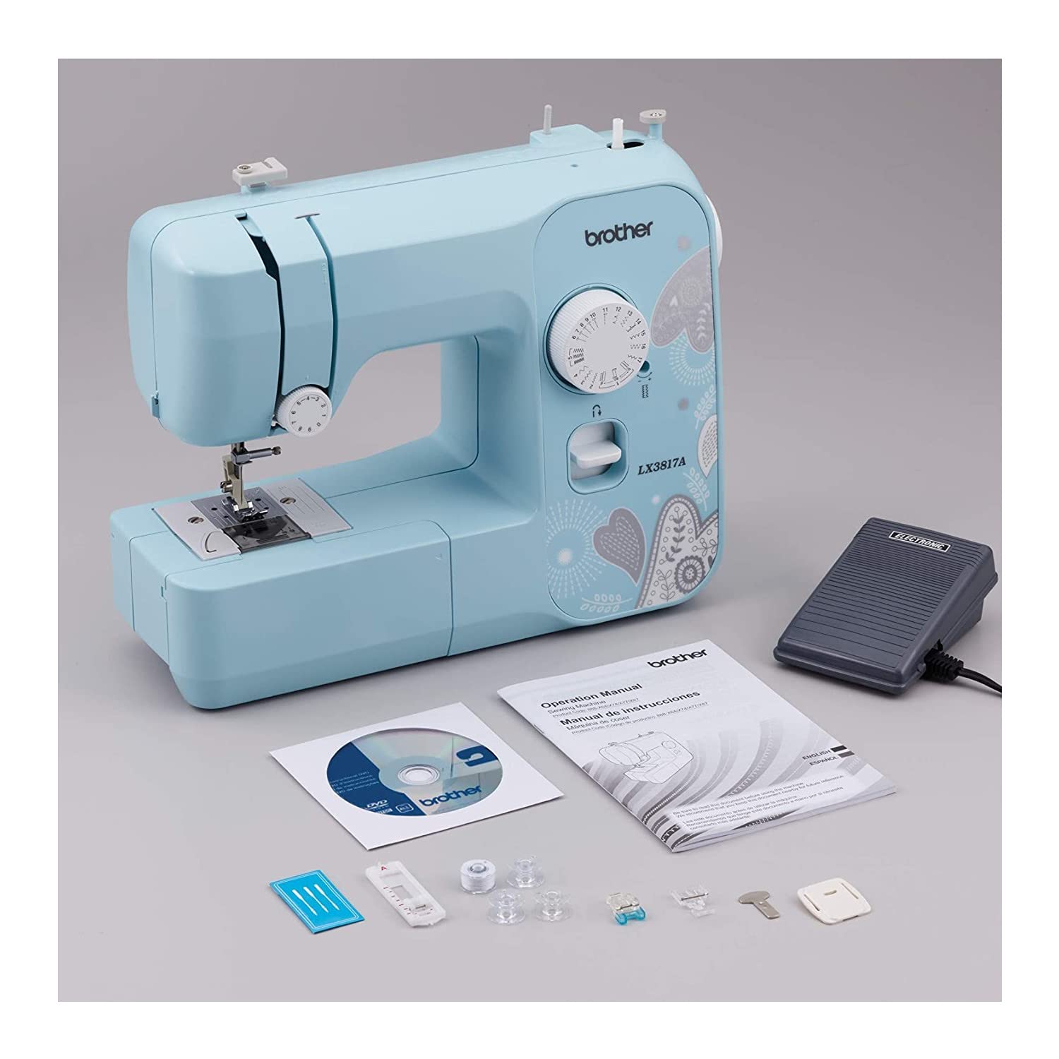 Brother RLX3817A 17-Stitch Sewing Machine - Blue (Renewed) | Perfect for Quilting, Clothing Alterations & DIY Crafts | Home & Professional Use