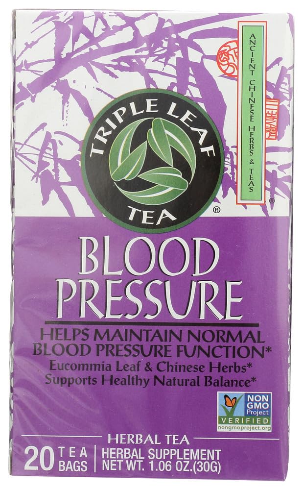 Triple Leaf Tea Bags for Blood Pressure Support - 1.06-Ounce (20 Count, Pack of 12) - Herbal Tea for Healthy Circulation & Relaxation - Perfect for Daily Wellness Routine & Stress Relief