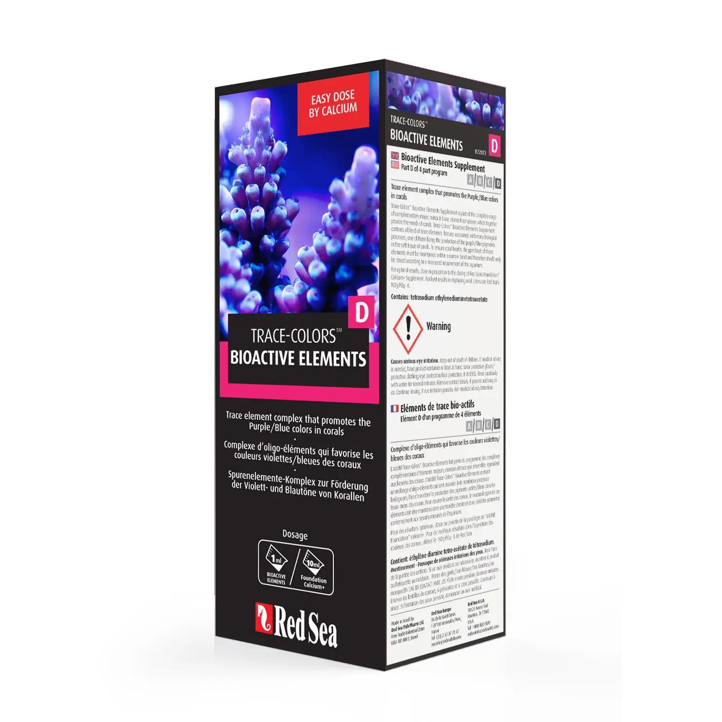 Red Sea Trace Colors Part D Bioactive Elements Supplement - Essential Coral & Marine Aquarium Nutrition for Vibrant Reef Tanks