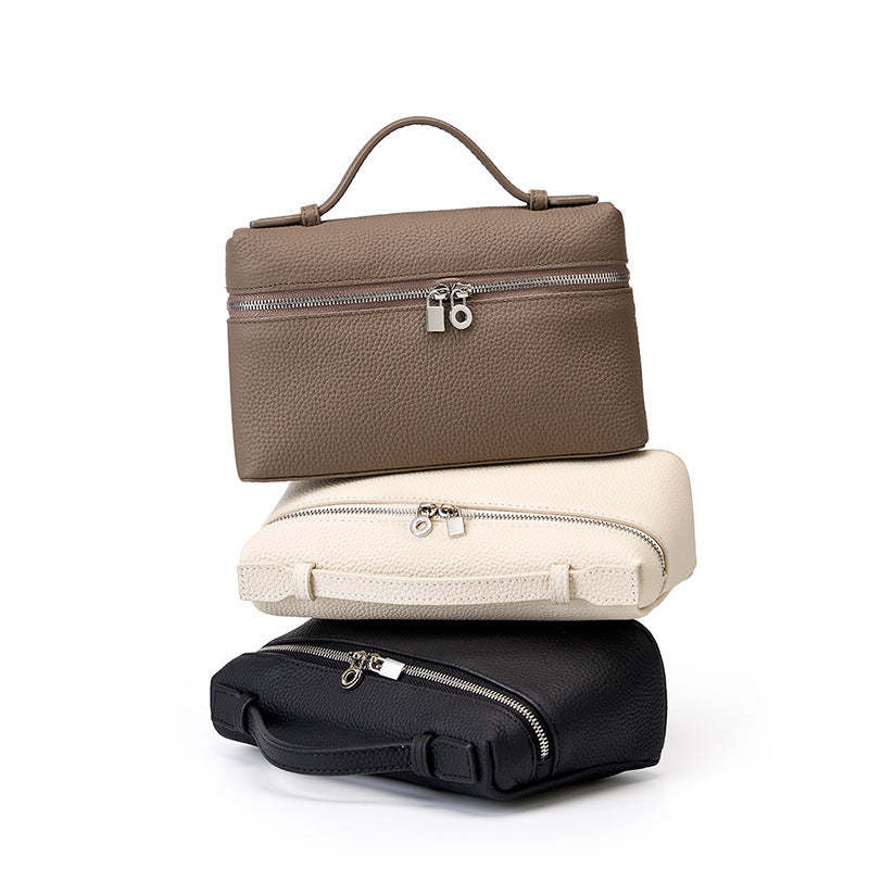 Genuine Leather Messenger Bag - Crossbody Shoulder Bag for Men & Women, Portable Underarm Purse for Work, Travel & Daily Use
