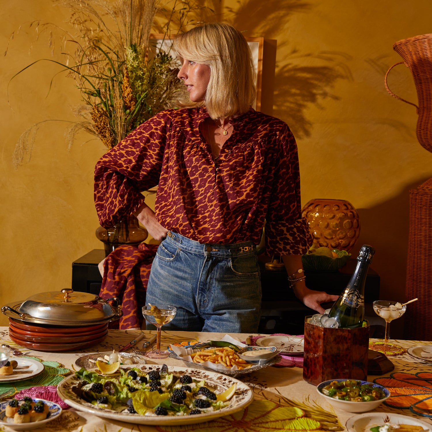 Odette Blouse for Women - Elegant Floral Print Long Sleeve Top - Perfect for Office, Date Night & Special Occasions