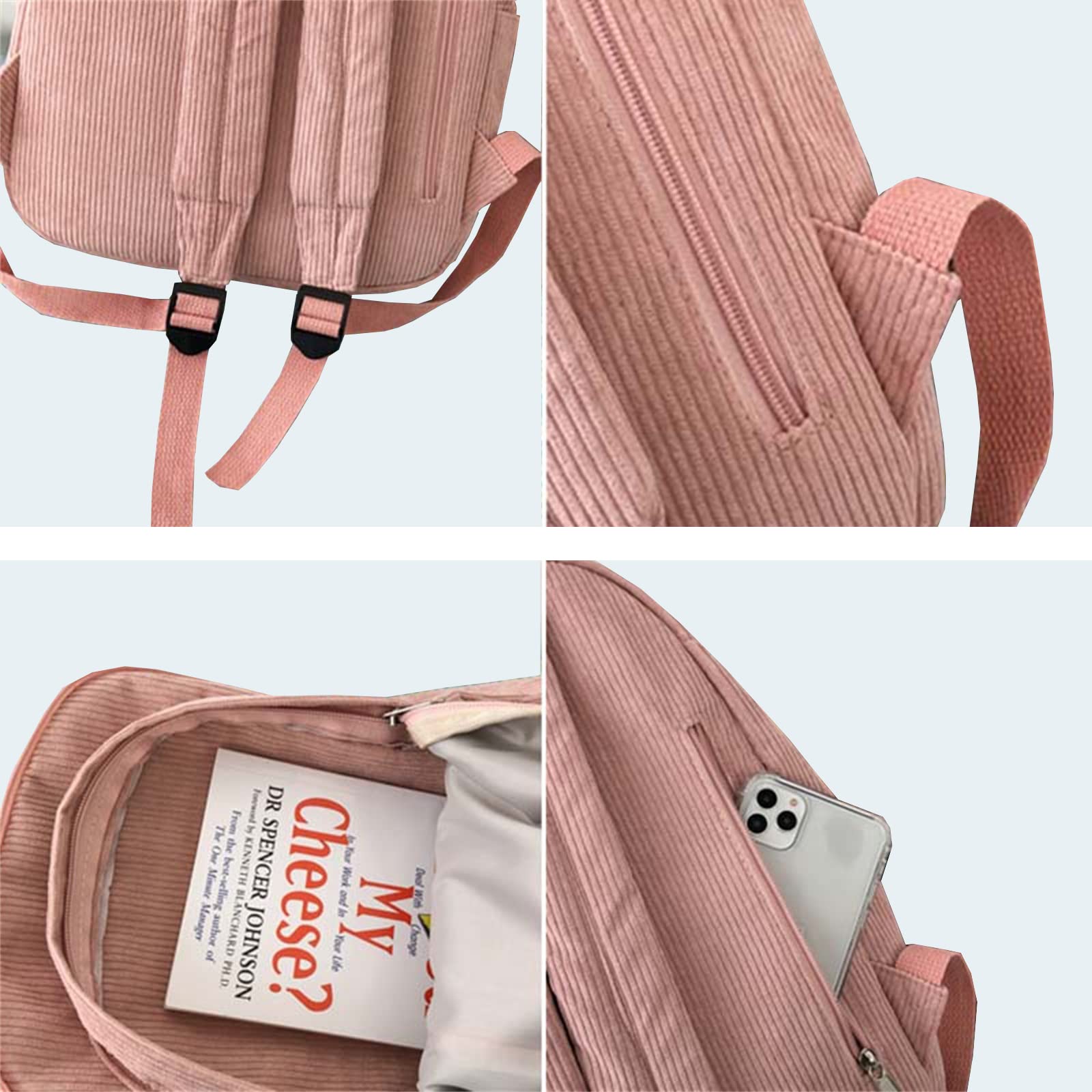 Stylish Corduroy Backpack for School & Travel - Durable Laptop Bookbag for Women & Students - Perfect for College, Work & Daily Commute