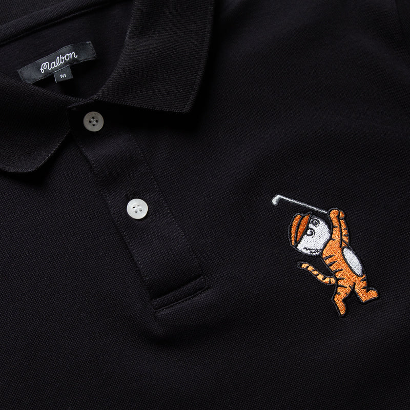 Malbon Golf Tiger Buckets Polo Shirt for Men - Premium Black Performance Golf Shirt - Perfect for Golf Tournaments & Casual Wear