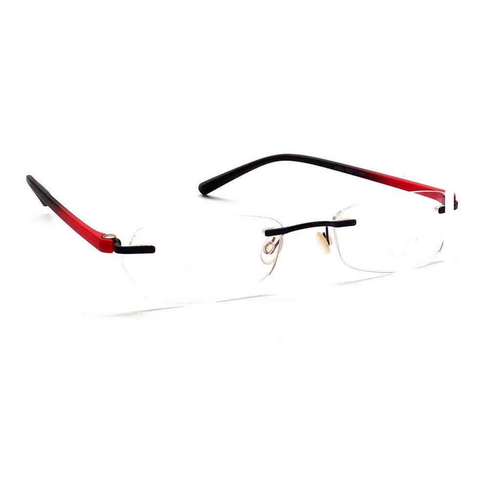 Blue Light Blocking Computer Glasses - Red Rimless Anti Eye Strain Glasses for Gaming & Office Work (Model F003RD) - Reduce Digital Eye Fatigue for Screen Time & Online Meetings