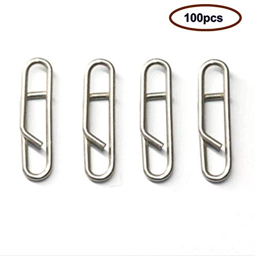 100pcs Stainless Steel Quick Change Fishing Lure Clips - Power Clips Snaps Connectors for Kayak Drifting & Saltwater Fishing - Fast & Secure Lure Attachment for Bass, Trout & Saltwater Game Fish