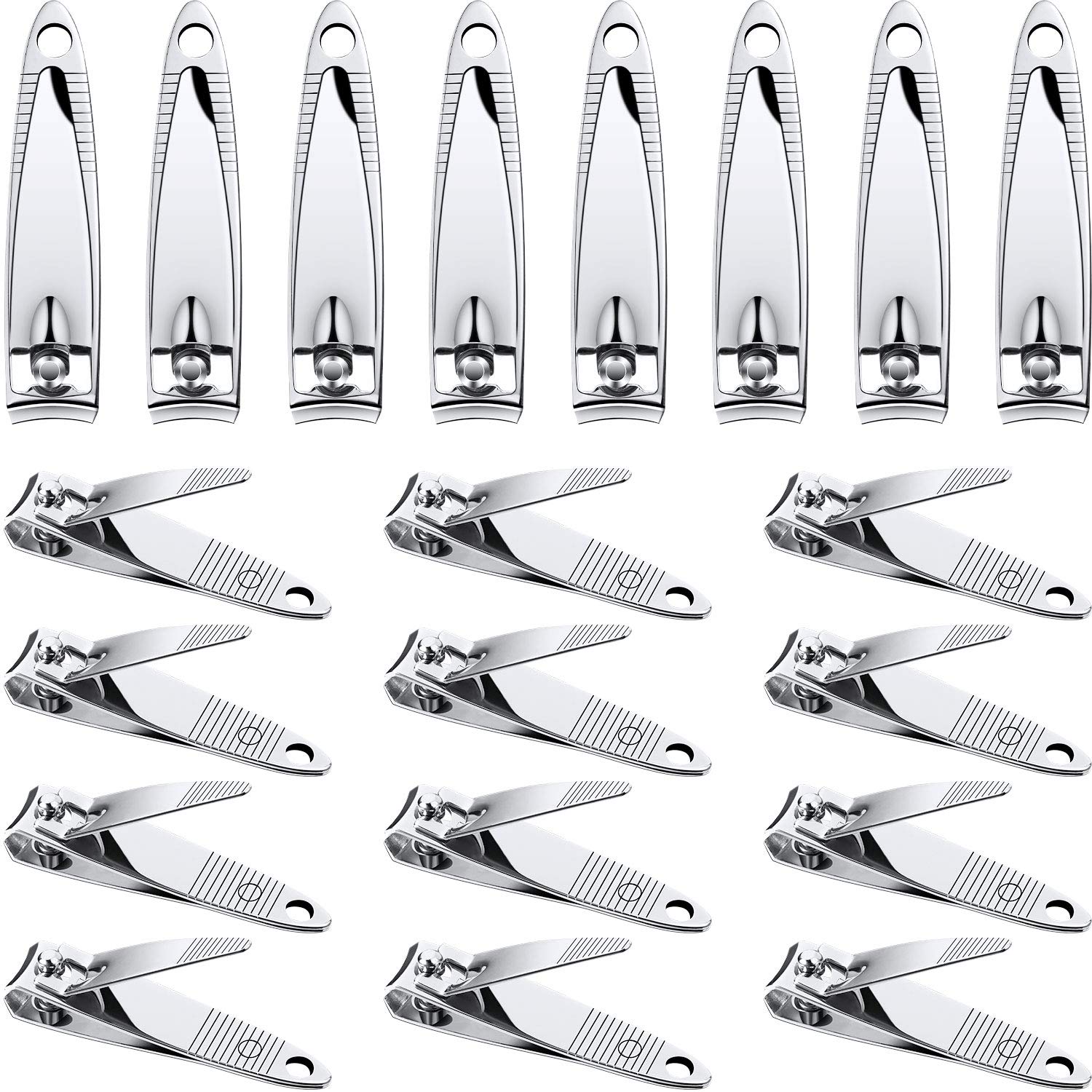 20-Piece Stainless Steel Nail Clippers Set - Professional Fingernail & Toenail Clippers for Men & Women - Durable, Portable & Hygienic - Perfect for Travel, Home, Salon & Grooming Kits