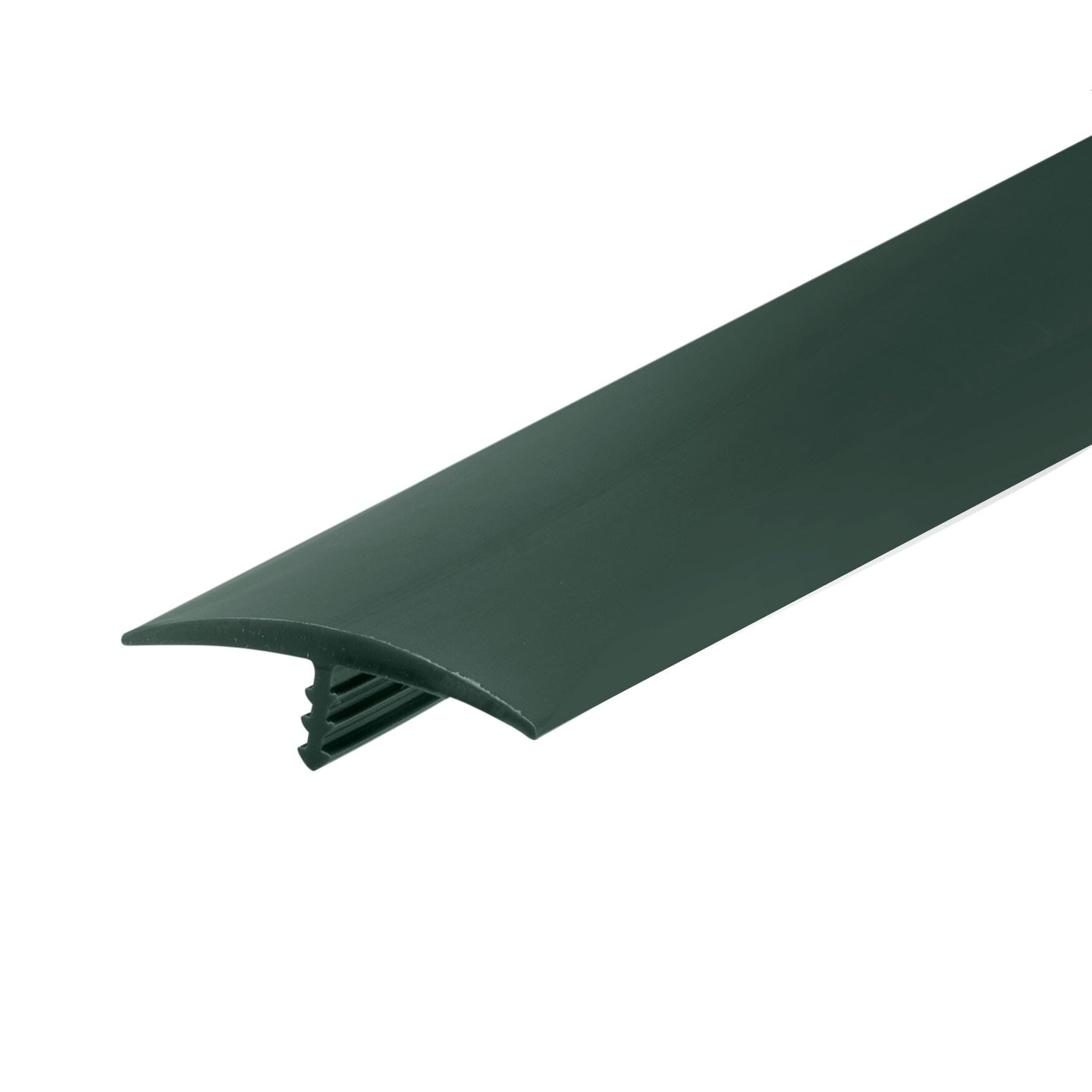 Outwater 1-1/4 Inch Flexible Polyethylene T-Molding - Seaweed Green Center Barb Tee Moulding (250 Foot Coil) - Perfect for Flooring Transitions, Stair Edging, and DIY Home Improvement Projects