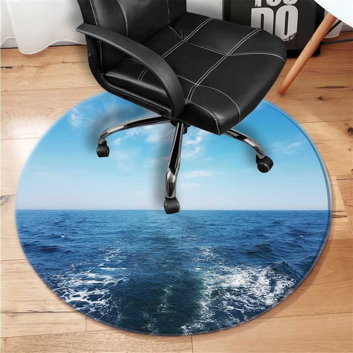 Seascape Clear PVC Chair Mat for Hardwood Floors - 37 Inch Non-Slip Desk Chair Mat Protector for Office, Home & Rolling Chairs | Perfect for Computer Desks, Gaming Setups & Workspaces