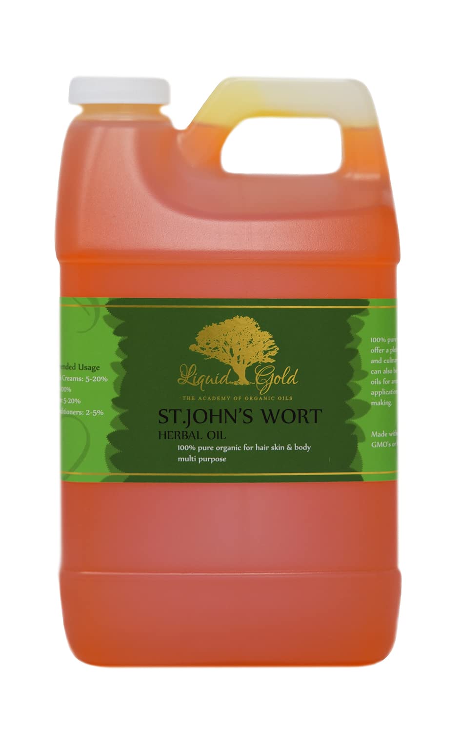 Pure Organic St. John's Wort Herbal Oil - 64 Fl.oz for Skin, Hair & Nail Care | Natural Remedy for Dryness, Acne & Stress Relief | Perfect for Massage, Aromatherapy & DIY Beauty Products