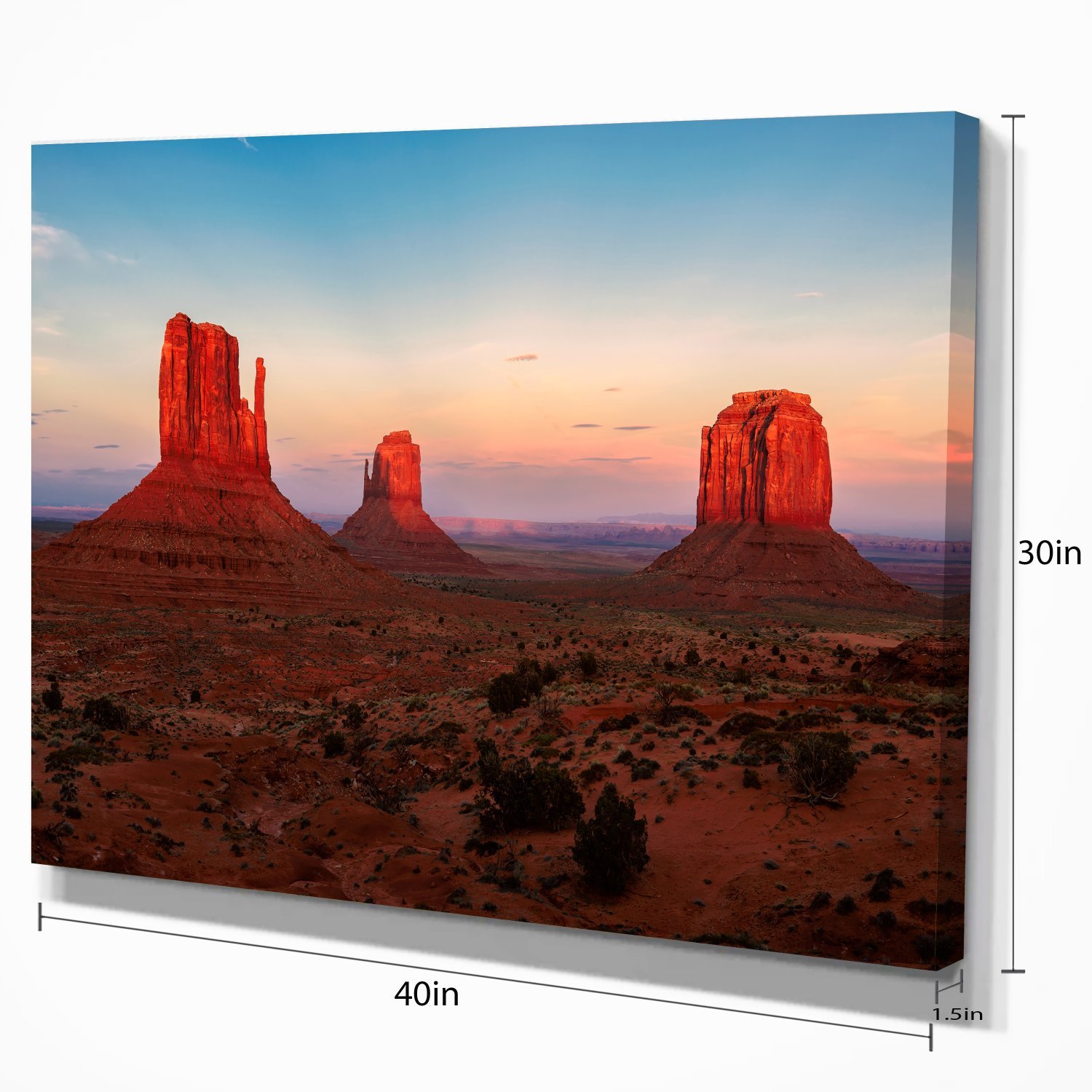 Stunning Monument Valley Sunset Landscape Canvas Art Print - Perfect for Home & Office Wall Decor