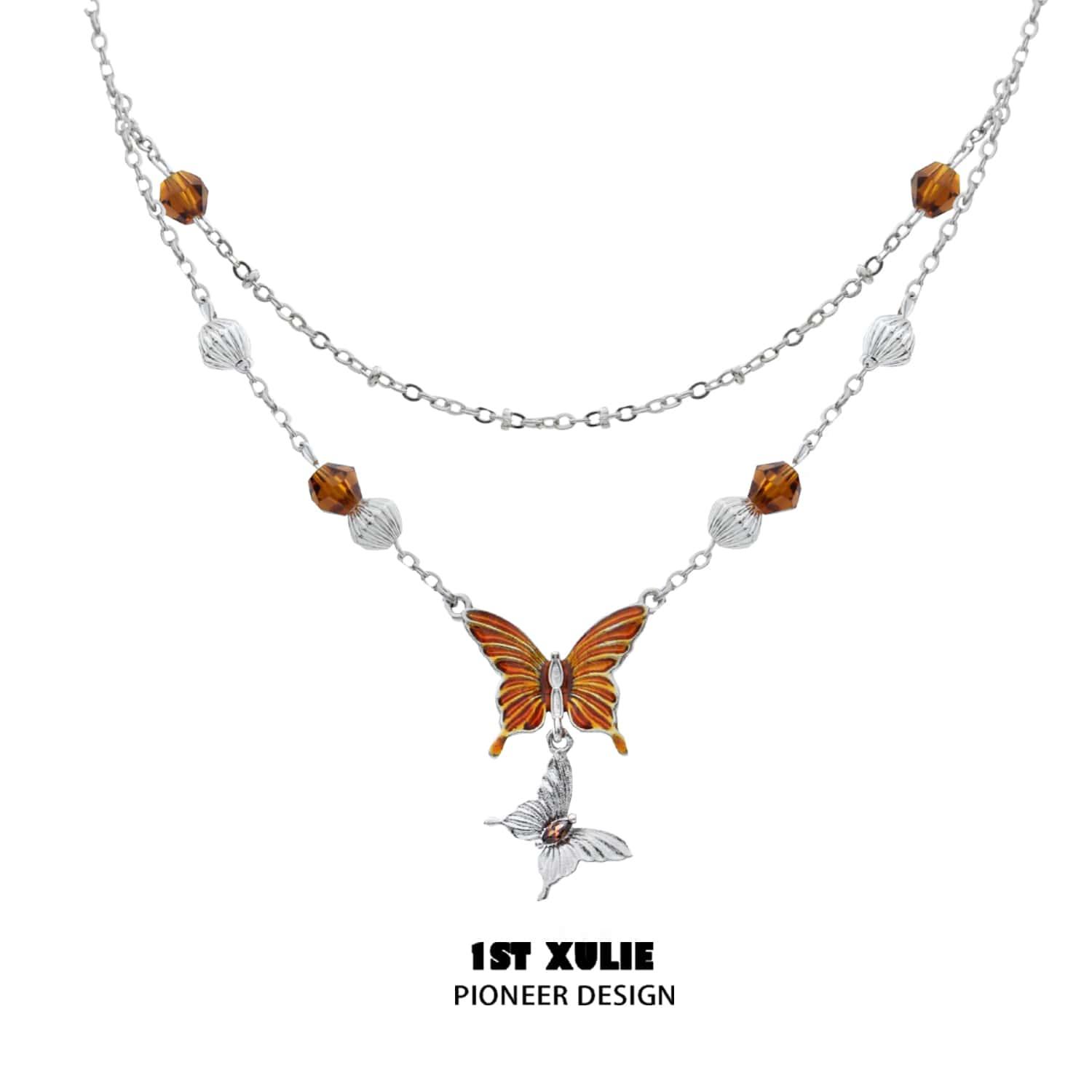 18k Gold Plated Butterfly Crystal Necklace for Women - Elegant Layering Jewelry Gift for Birthday, Anniversary & Valentine's Day | Perfect for Parties, Weddings & Everyday Wear