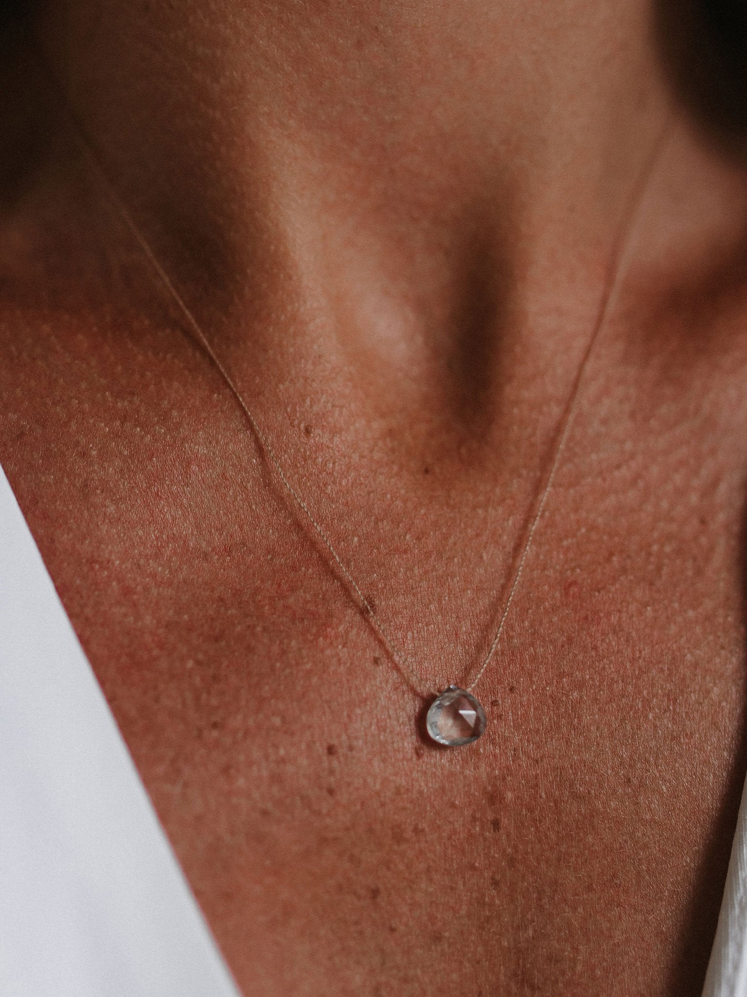 Wanderlust Life Fine Cord Necklace with Genuine Aquamarine Gemstone - Perfect for Travel, Beach Vacations & Boho Fashion