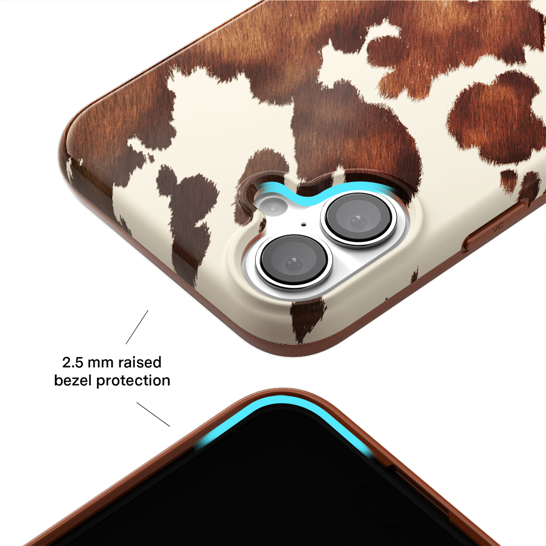 Premium Cocoa Cow Print iPhone Case - Cute & Durable Protective Cover for iPhone 13/14/15 Pro Max - Perfect for Farm Lovers & Animal Enthusiasts - Great for Everyday Use, Travel & Gifts